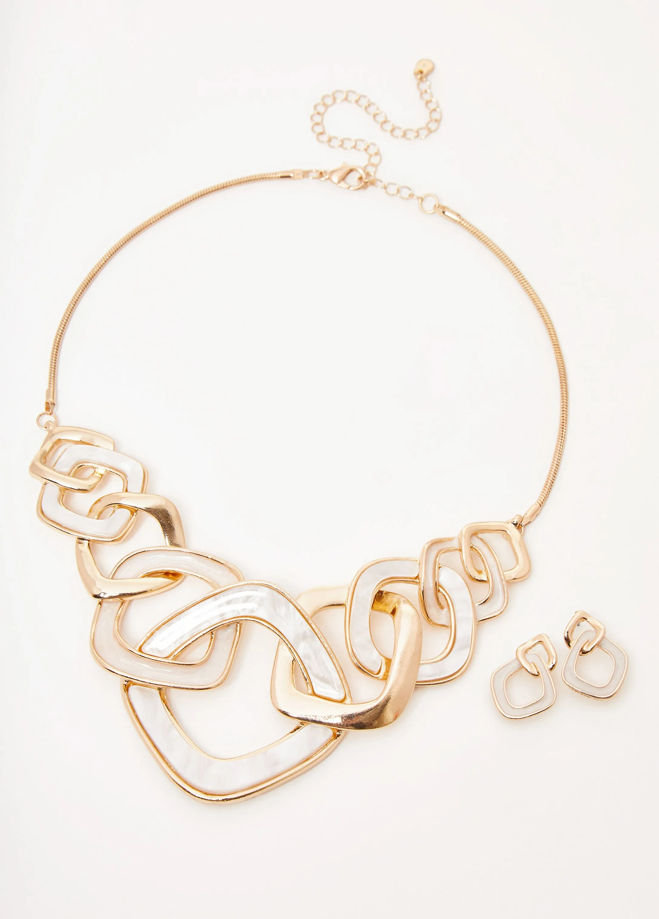 Marbled Chain Link Necklace Set sold by Ashley Stewart product image thumbnail 2