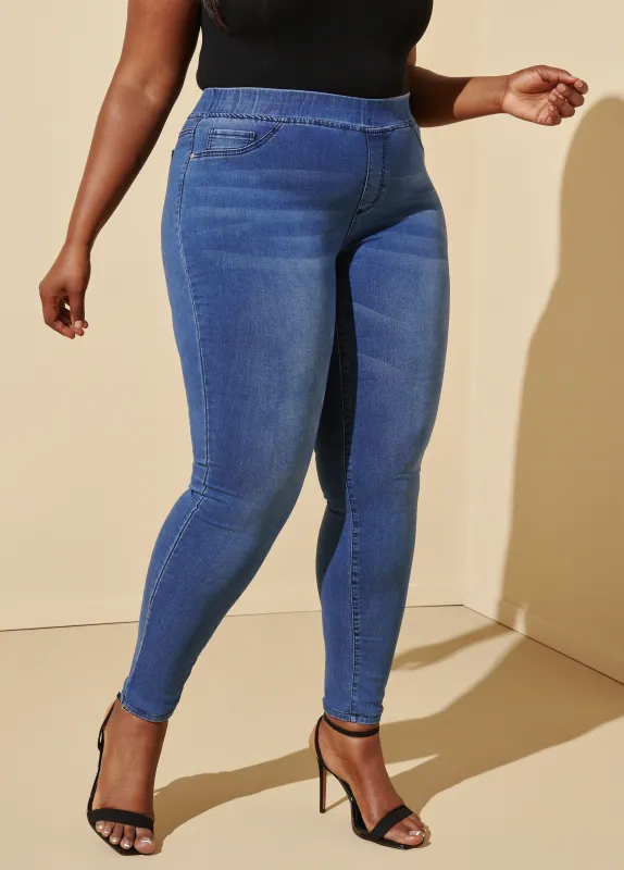 Pull On Jegging Medium Wash sold by Ashley Stewart