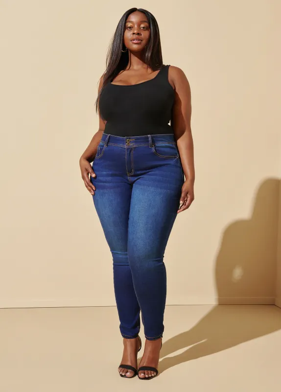Fearless Dark Wash Skinny Jeans sold by Ashley Stewart