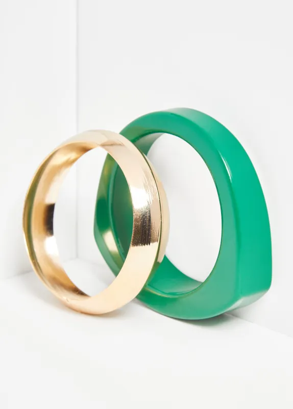 Resin And Gold Tone Bangle Set sold by Ashley Stewart