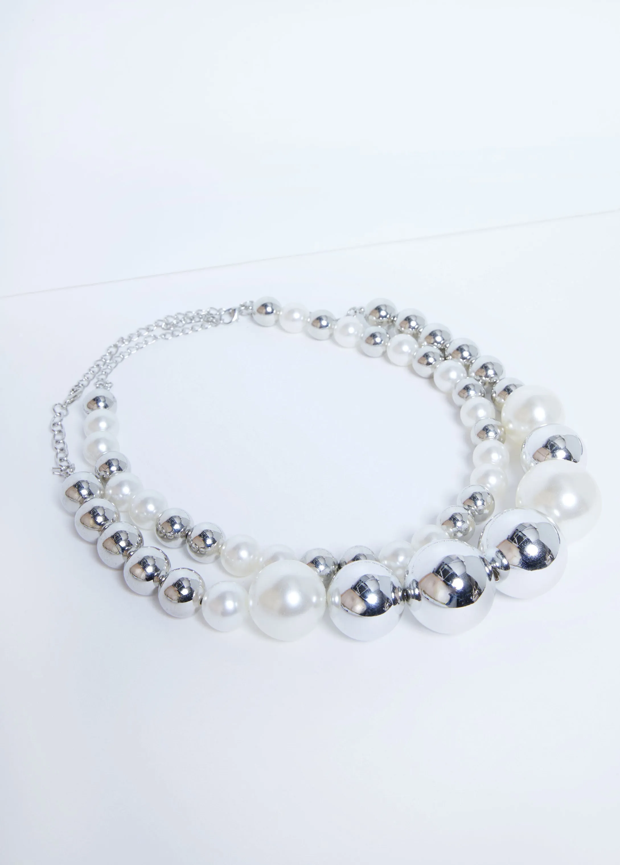 Faux Pearl And Bead Necklace sold by Ashley Stewart product image thumbnail 2