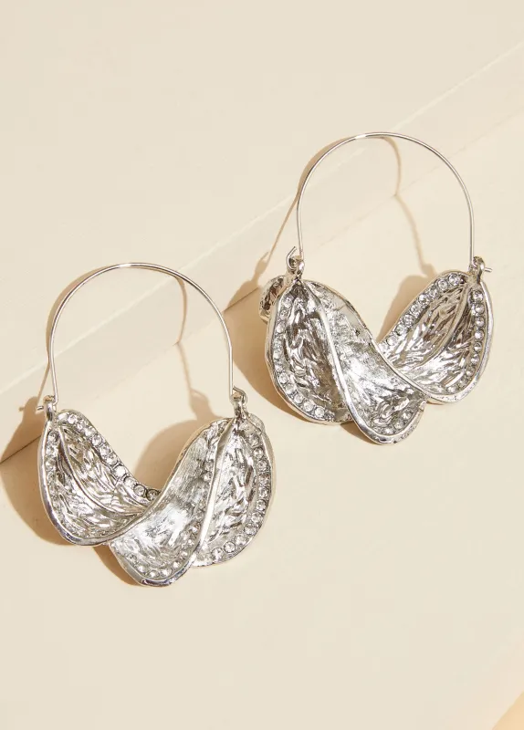 Textured Twisted Crystal Earrings sold by Ashley Stewart