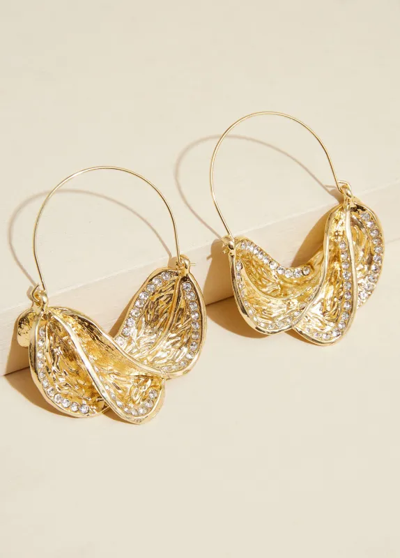 Twisted Textured Crystal Earrings sold by Ashley Stewart