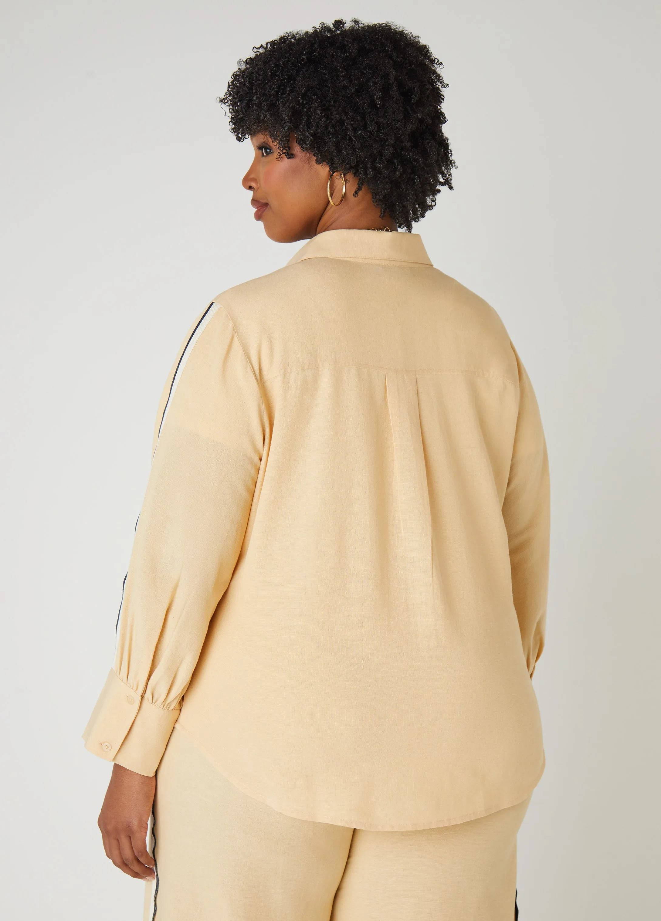 Cotton And Linen Blend Shirt sold by Ashley Stewart product image thumbnail 2