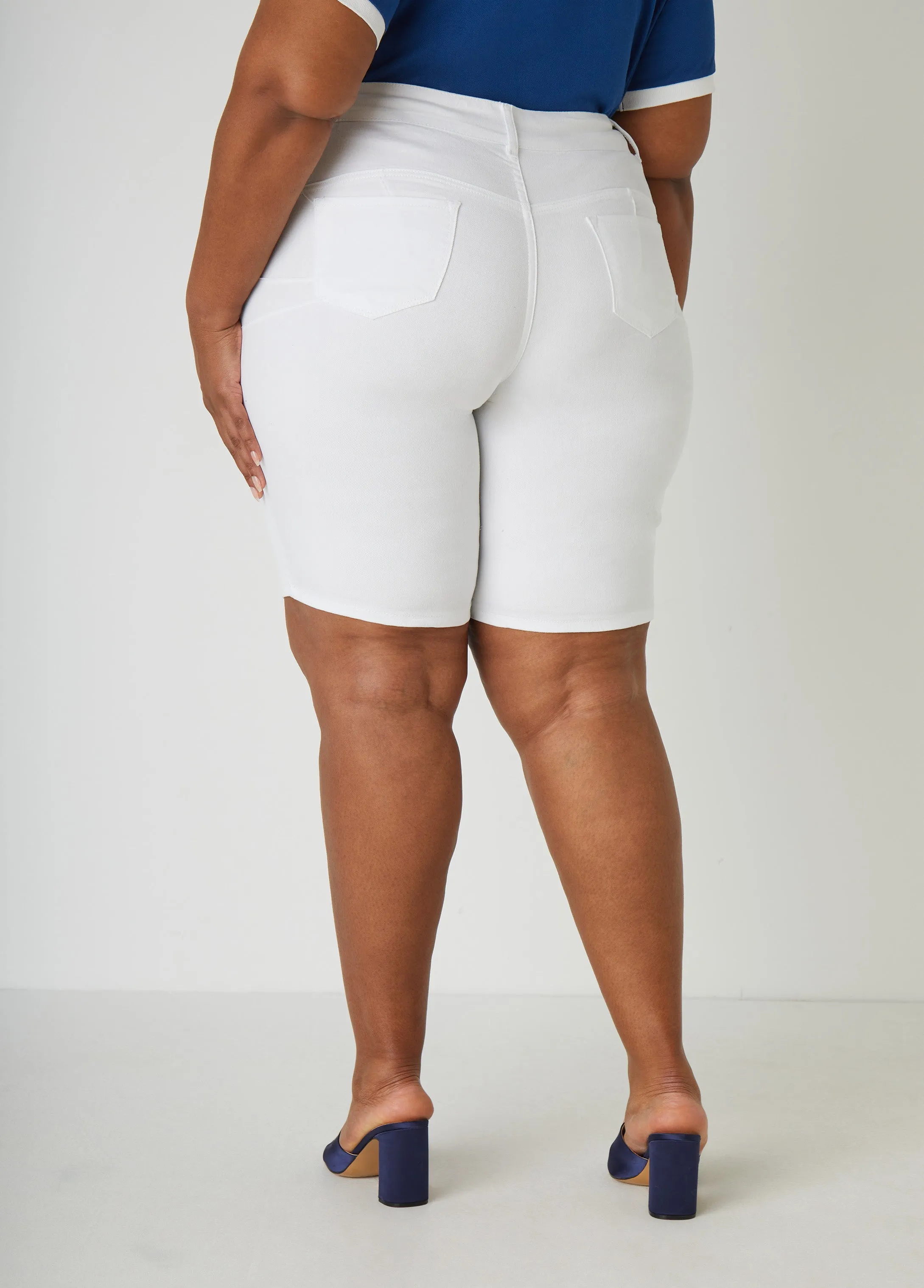 Fearless Stretch Denim Shorts sold by Ashley Stewart product image thumbnail 2