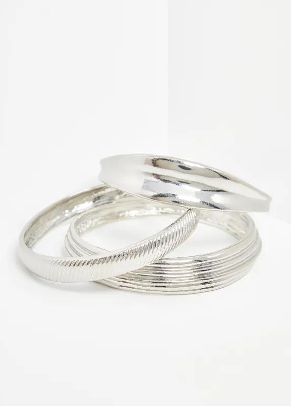 Silver Tone Bangle Set sold by Ashley Stewart