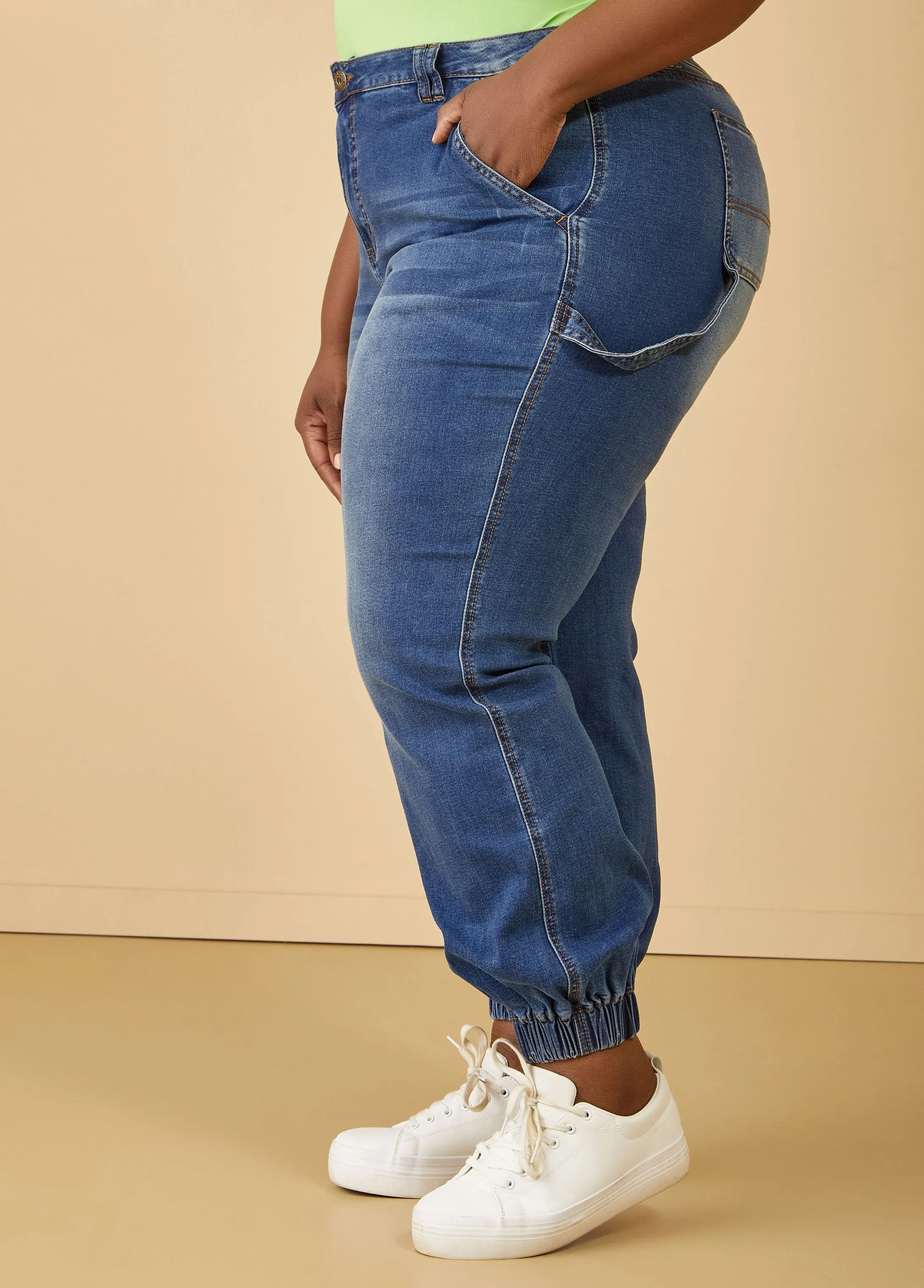 Whiskered Denim Joggers sold by Ashley Stewart product image thumbnail 3