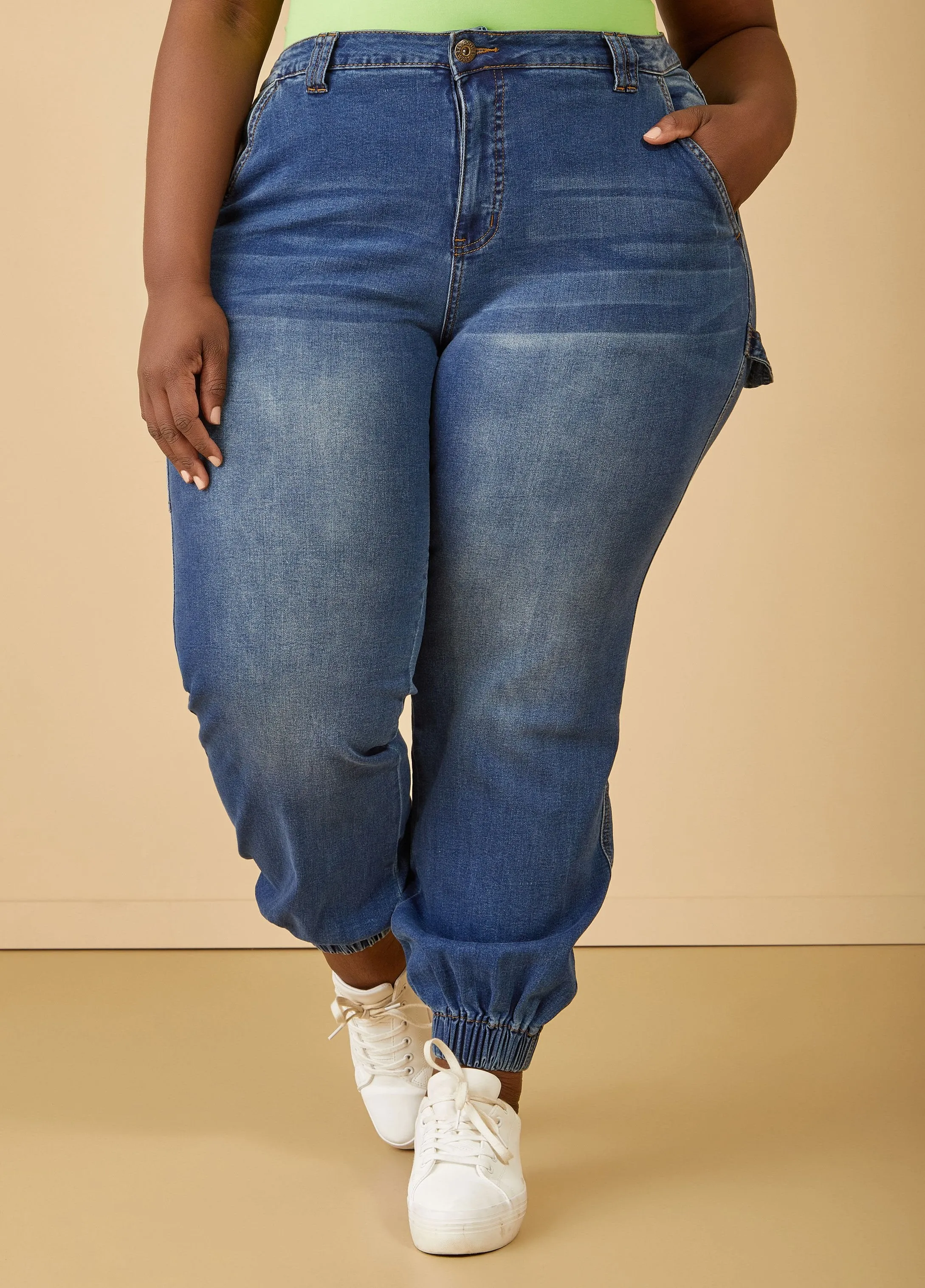 Whiskered Denim Joggers sold by Ashley Stewart product image thumbnail 4