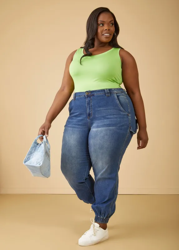 Whiskered Denim Joggers sold by Ashley Stewart