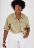 Cropped Cotton Gauze Shirt sold by Ashley Stewart
