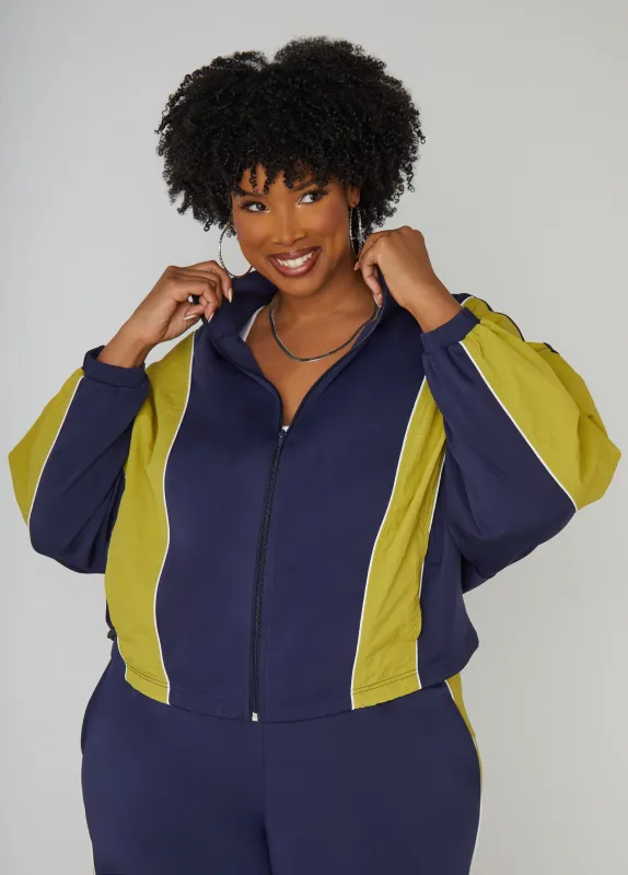 Two Tone Track Jacket sold by Ashley Stewart