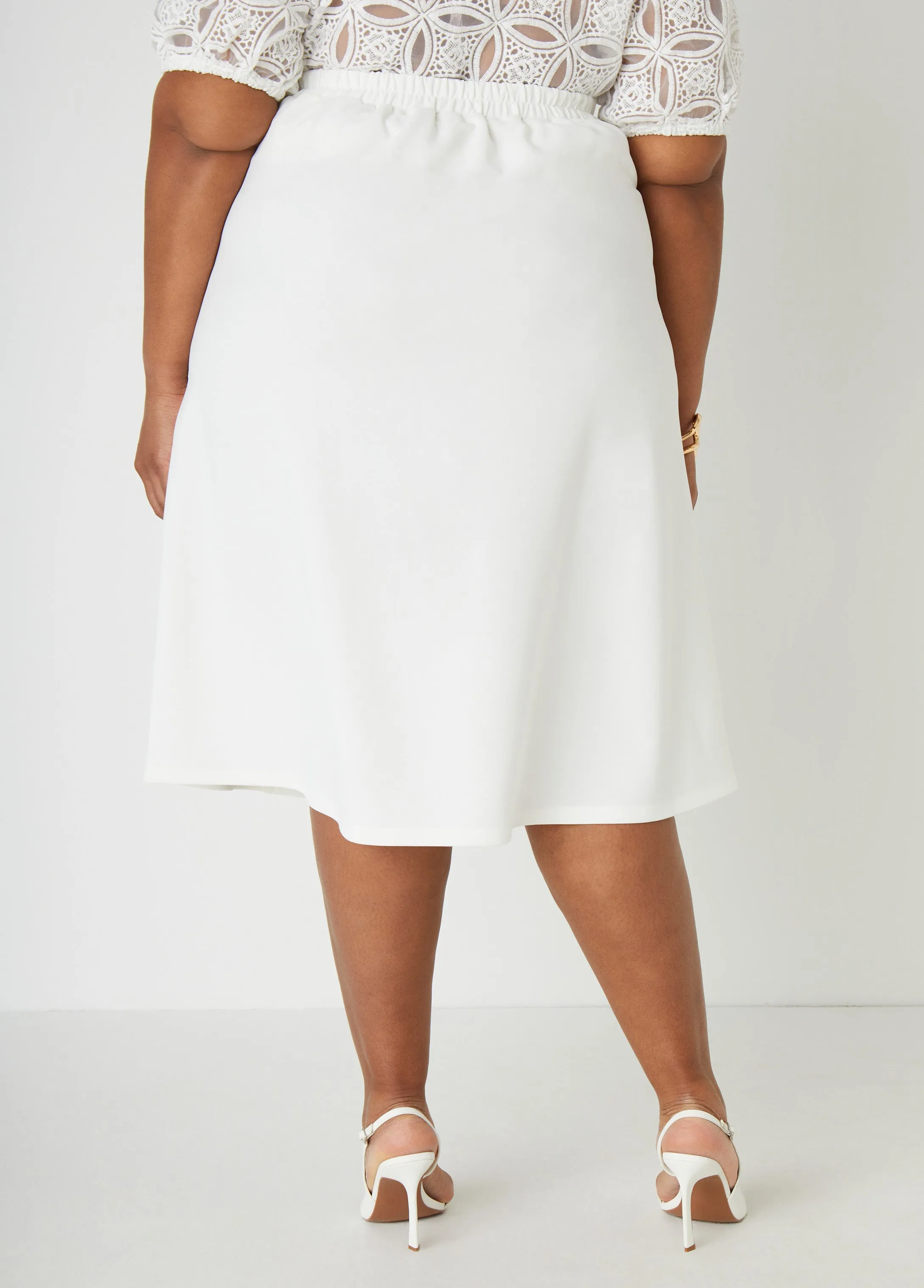 Button Embellished Midi Skirt sold by Ashley Stewart product image thumbnail 5