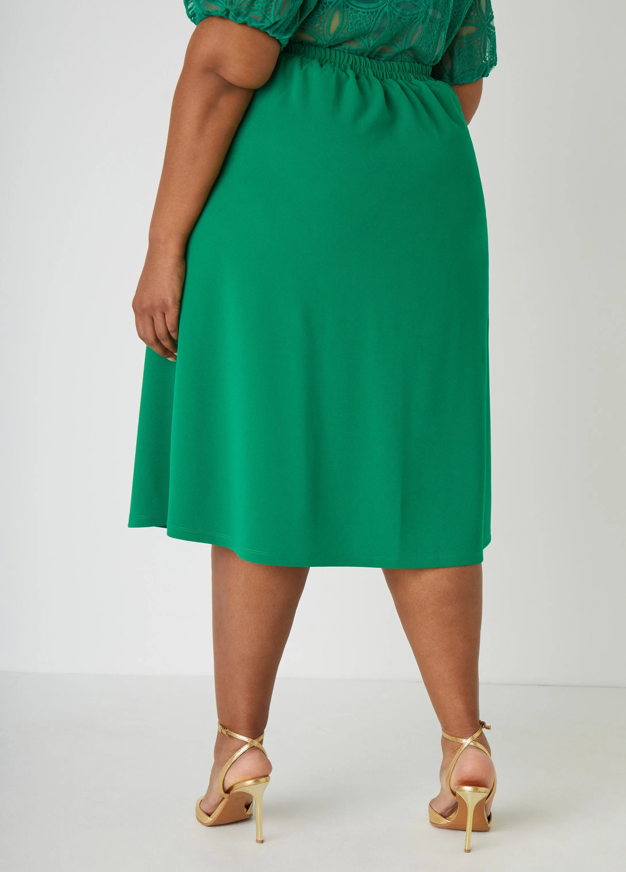 Button Embellished Midi Skirt sold by Ashley Stewart product image thumbnail 2