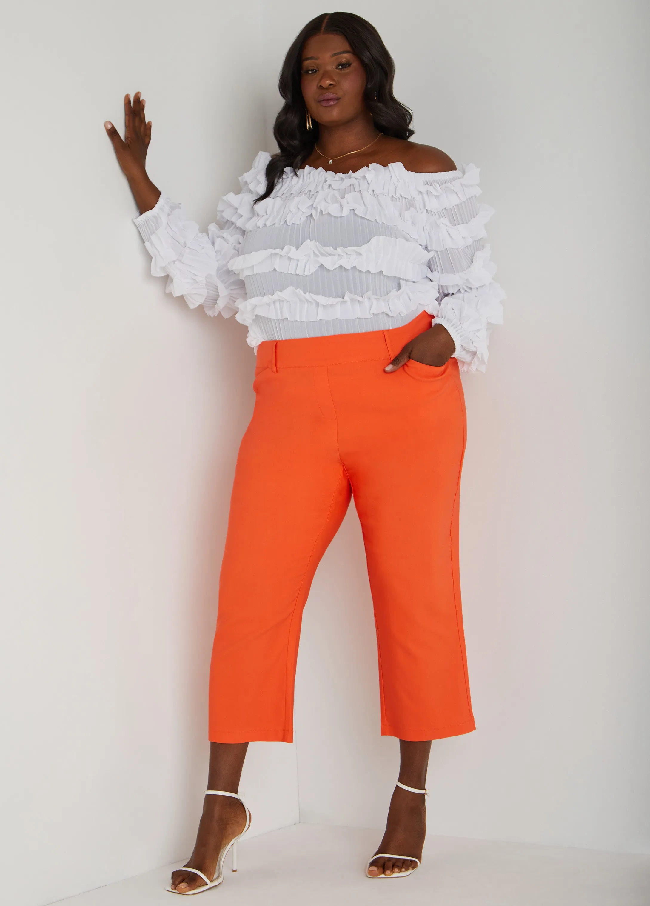 Ruffled Off The Shoulder Top sold by Ashley Stewart product image thumbnail 3