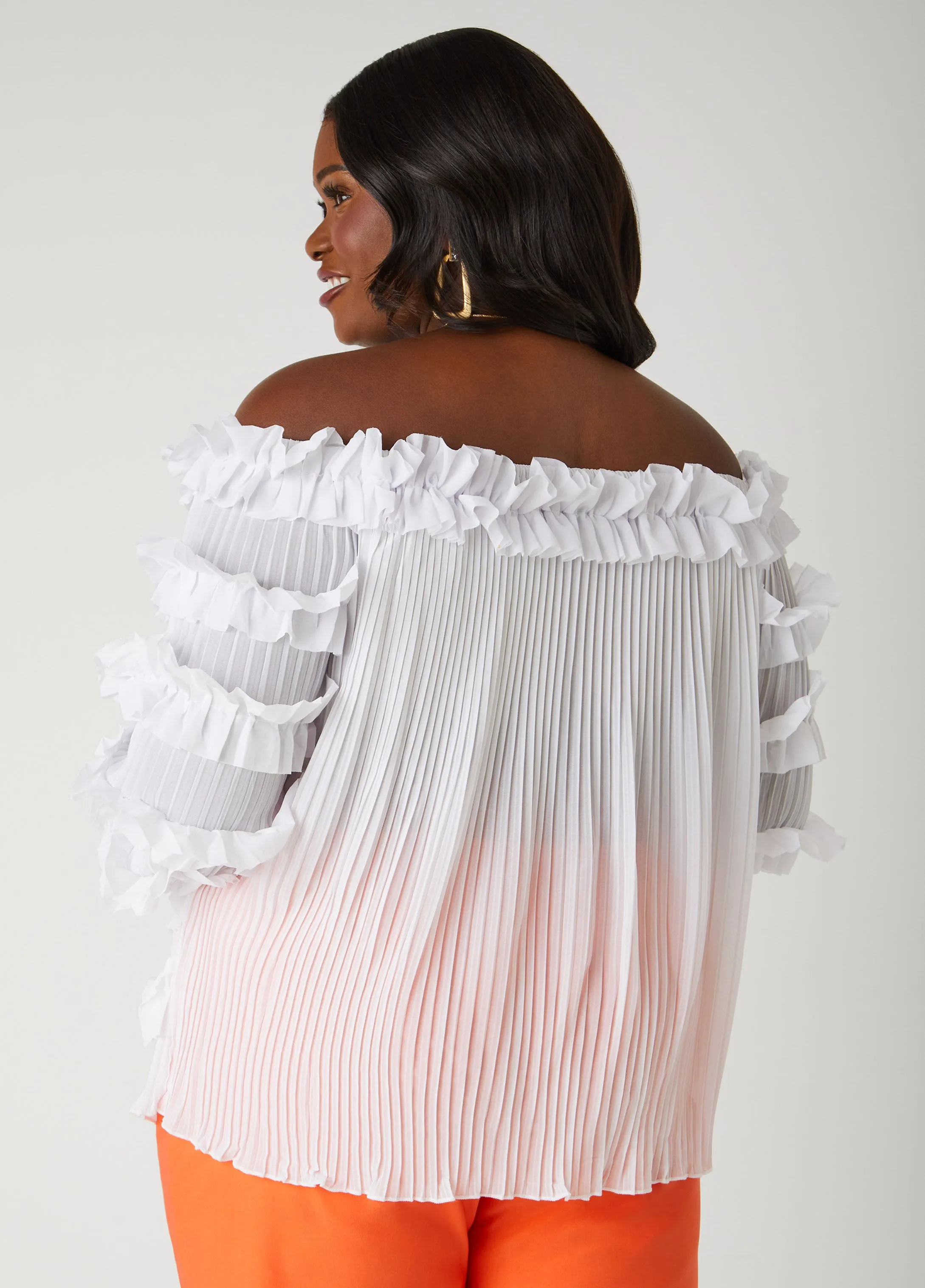 Ruffled Off The Shoulder Top sold by Ashley Stewart product image thumbnail 2