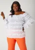 Ruffled Off The Shoulder Top sold by Ashley Stewart