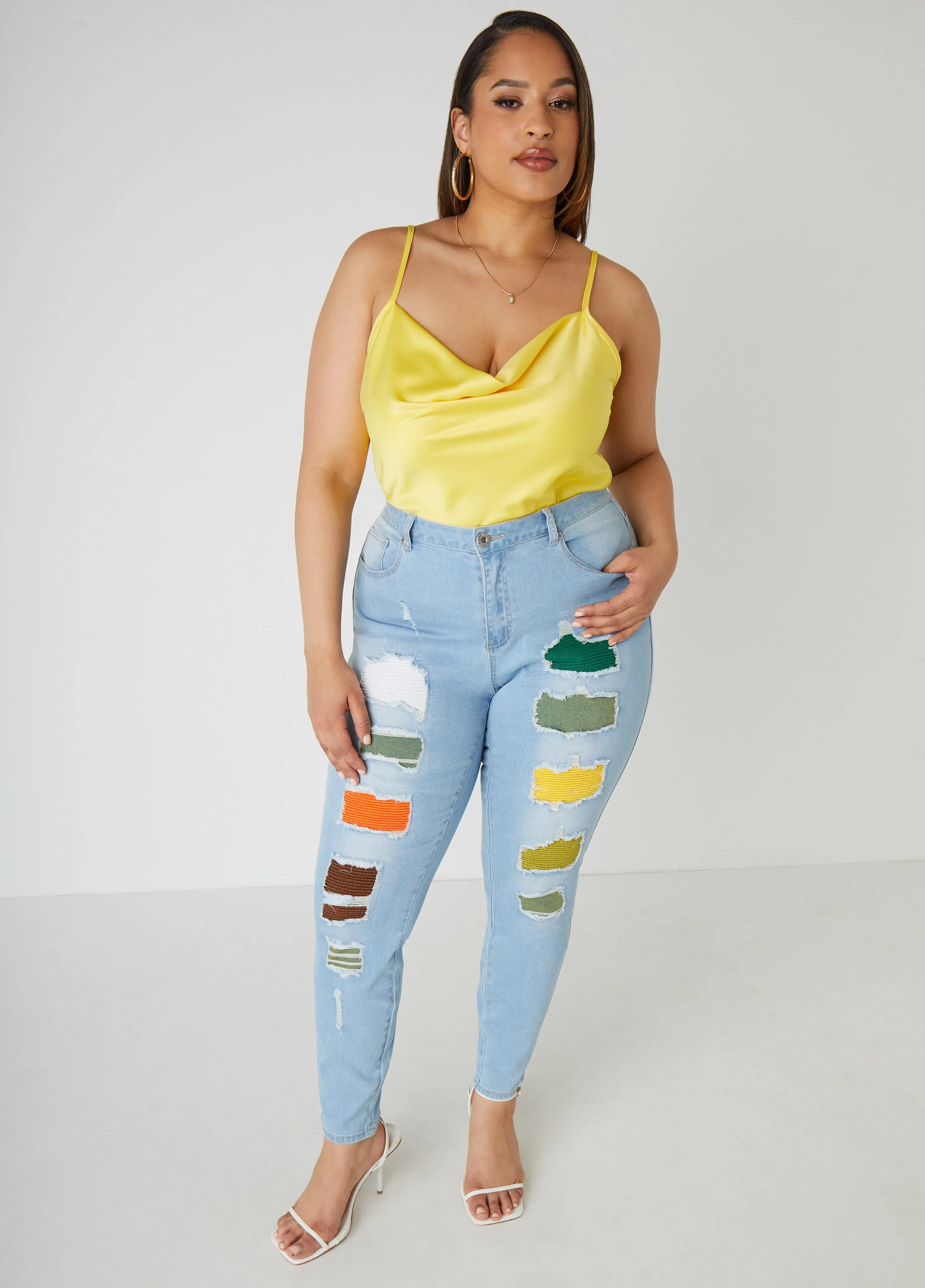 Cowl Neck Satin Cami sold by Ashley Stewart product image thumbnail 4