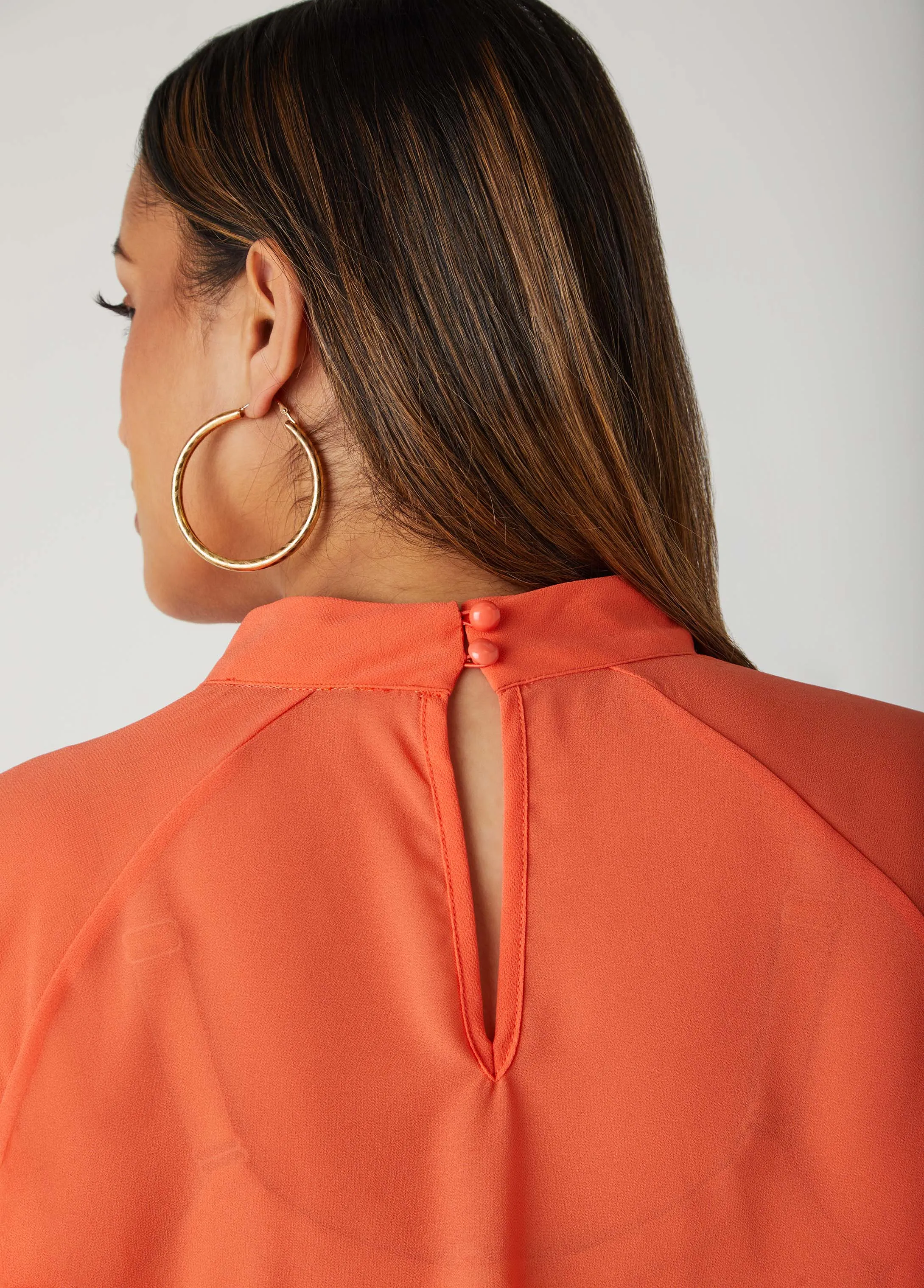 Tiered Ruffled Crepe Top sold by Ashley Stewart product image thumbnail 4