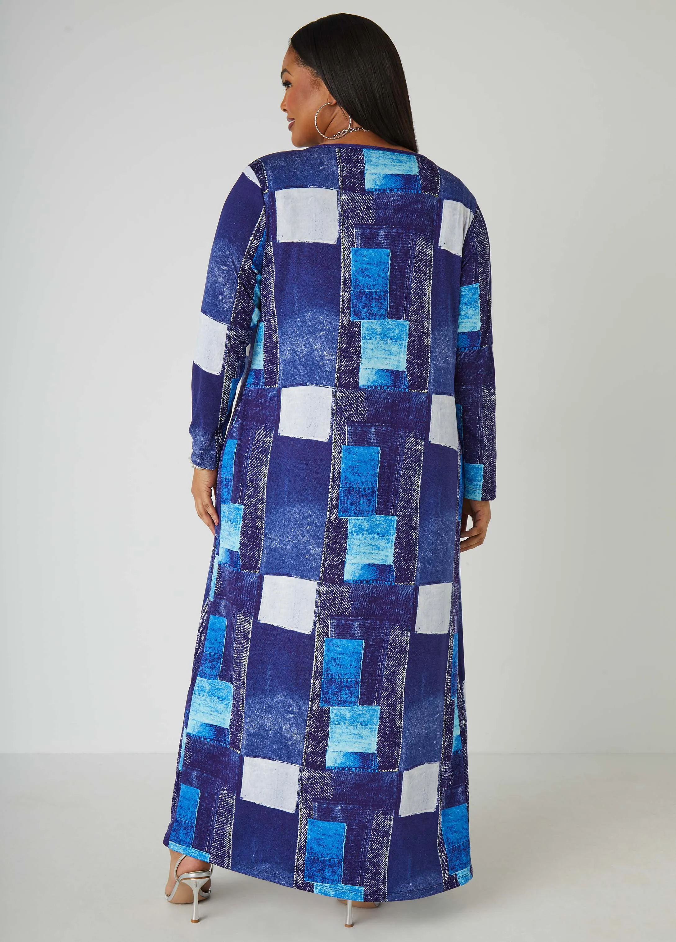 Denim Print Duster sold by Ashley Stewart product image thumbnail 2