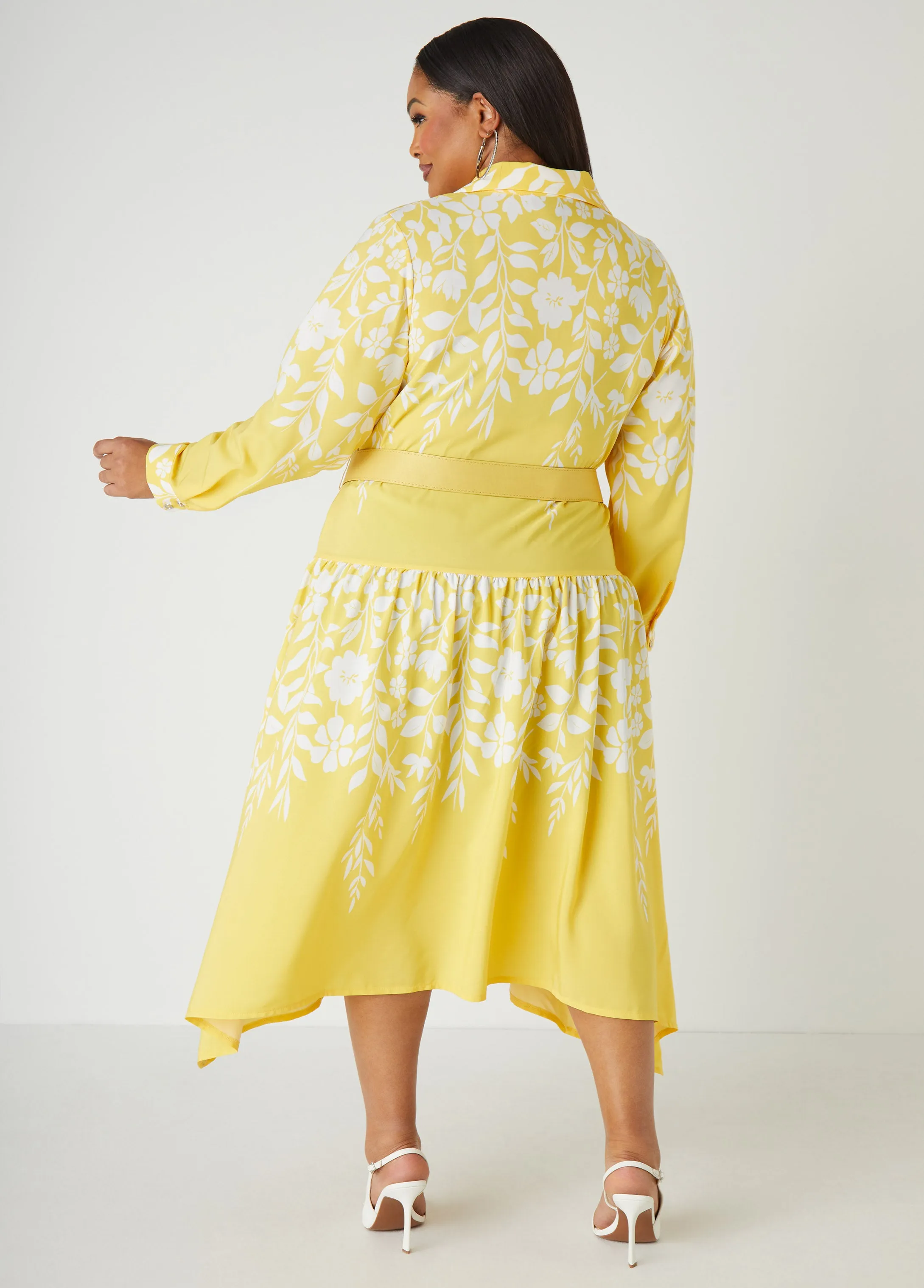 Belted Floral Print Midaxi Dress sold by Ashley Stewart product image thumbnail 2
