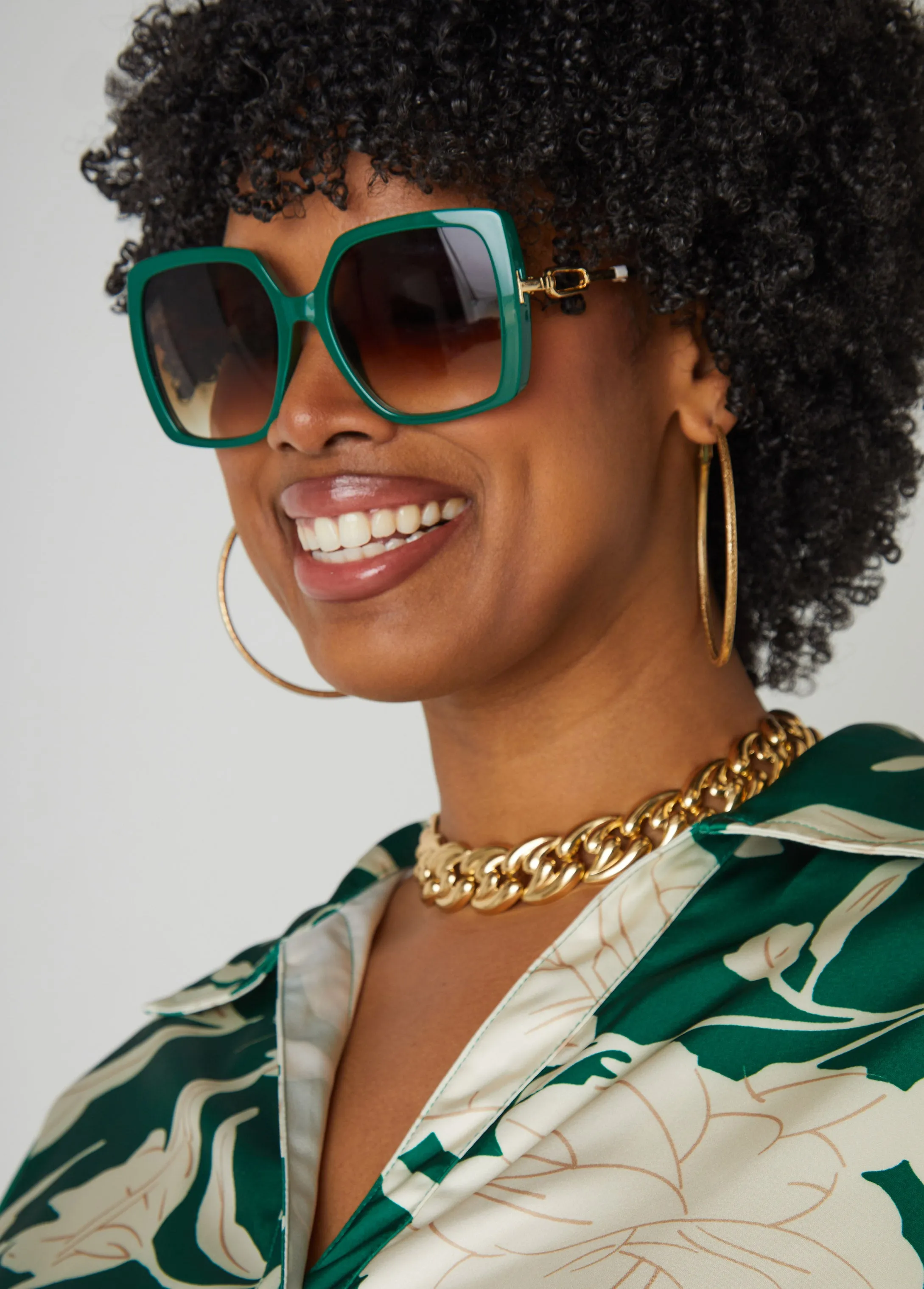 Chain Trimmed Tinted Sunglasses sold by Ashley Stewart