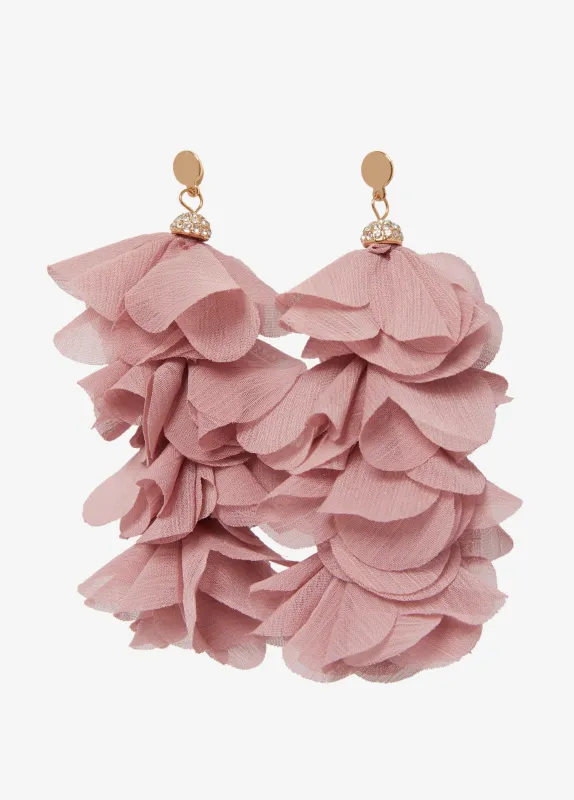 Chiffon Petal & Crystal Earrings sold by Ashley Stewart
