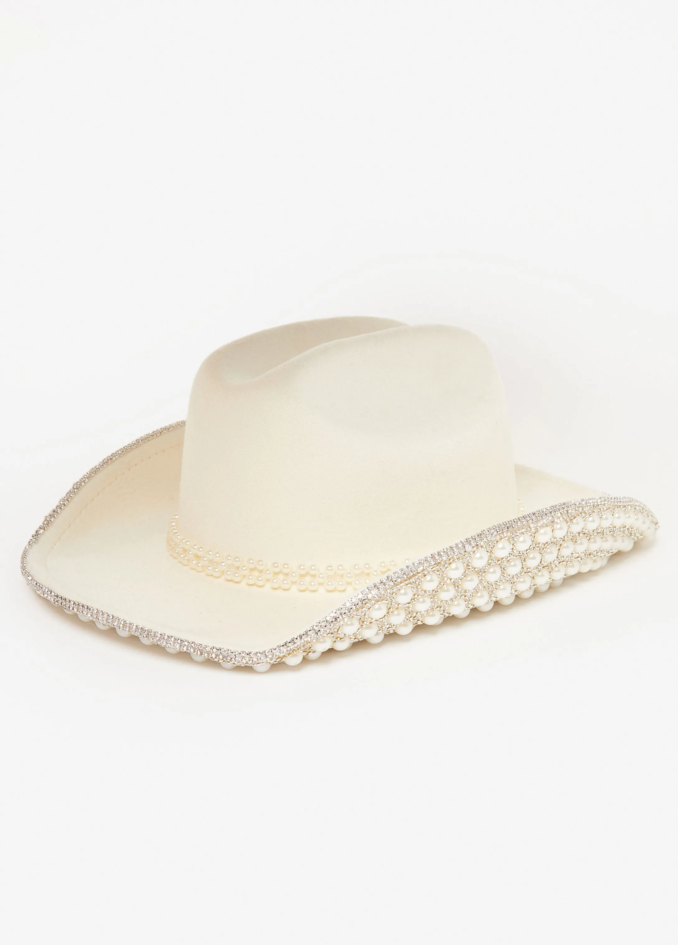 Crystal And Faux Pearl Cowboy Hat sold by Ashley Stewart