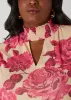 Floral Mesh Keyhole Top sold by Ashley Stewart