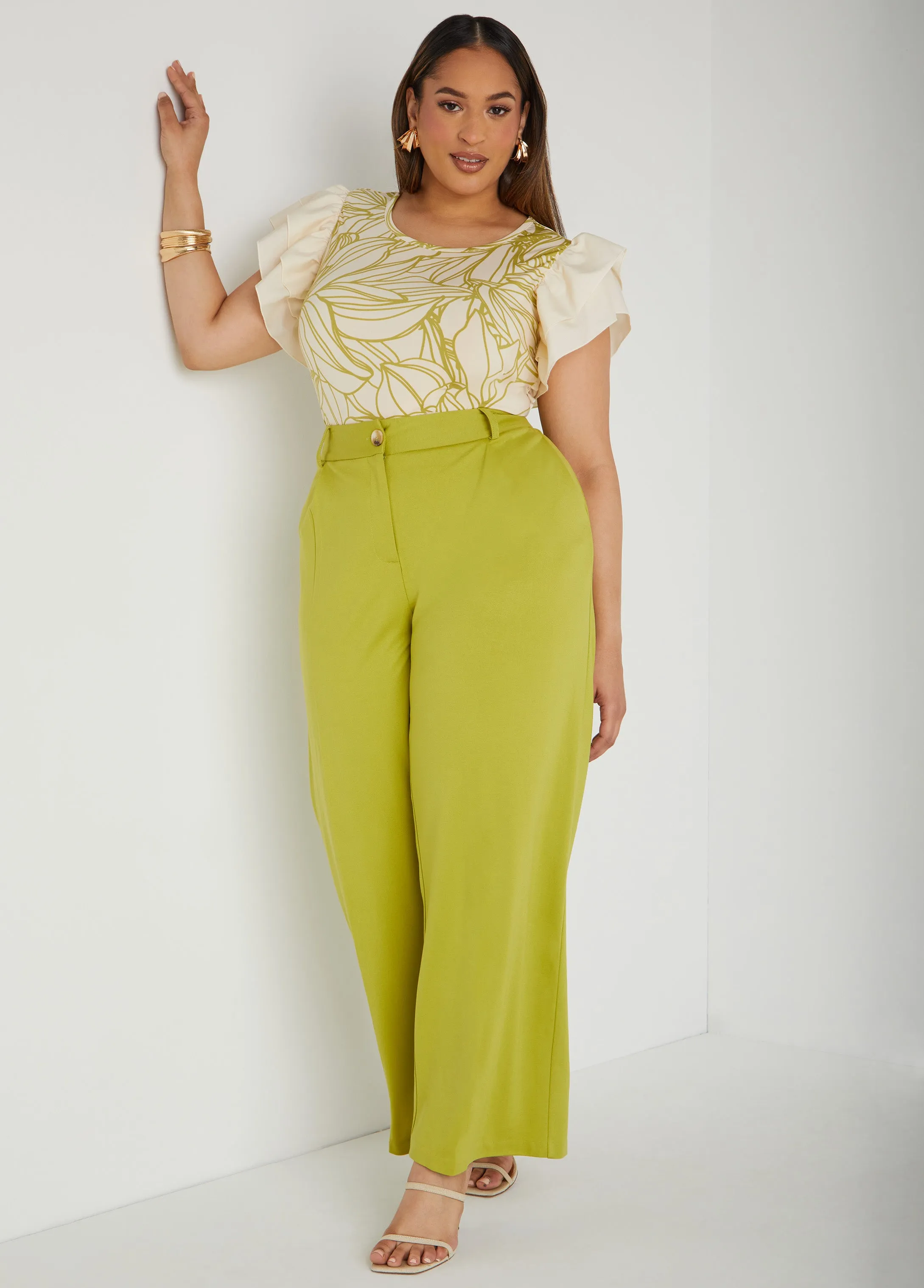 Paneled Floral Print Top sold by Ashley Stewart product image thumbnail 3