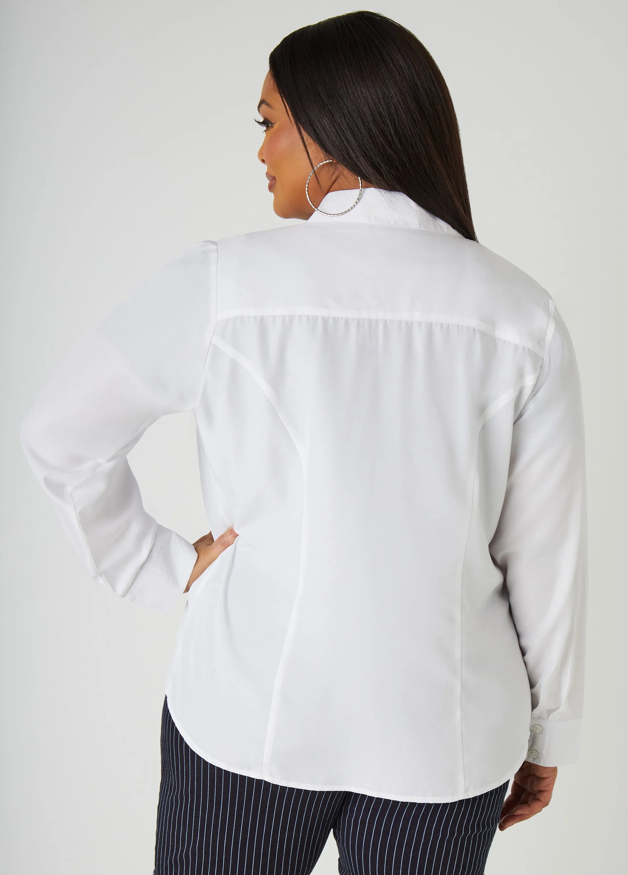 Classic Collared Shirt sold by Ashley Stewart product image thumbnail 2