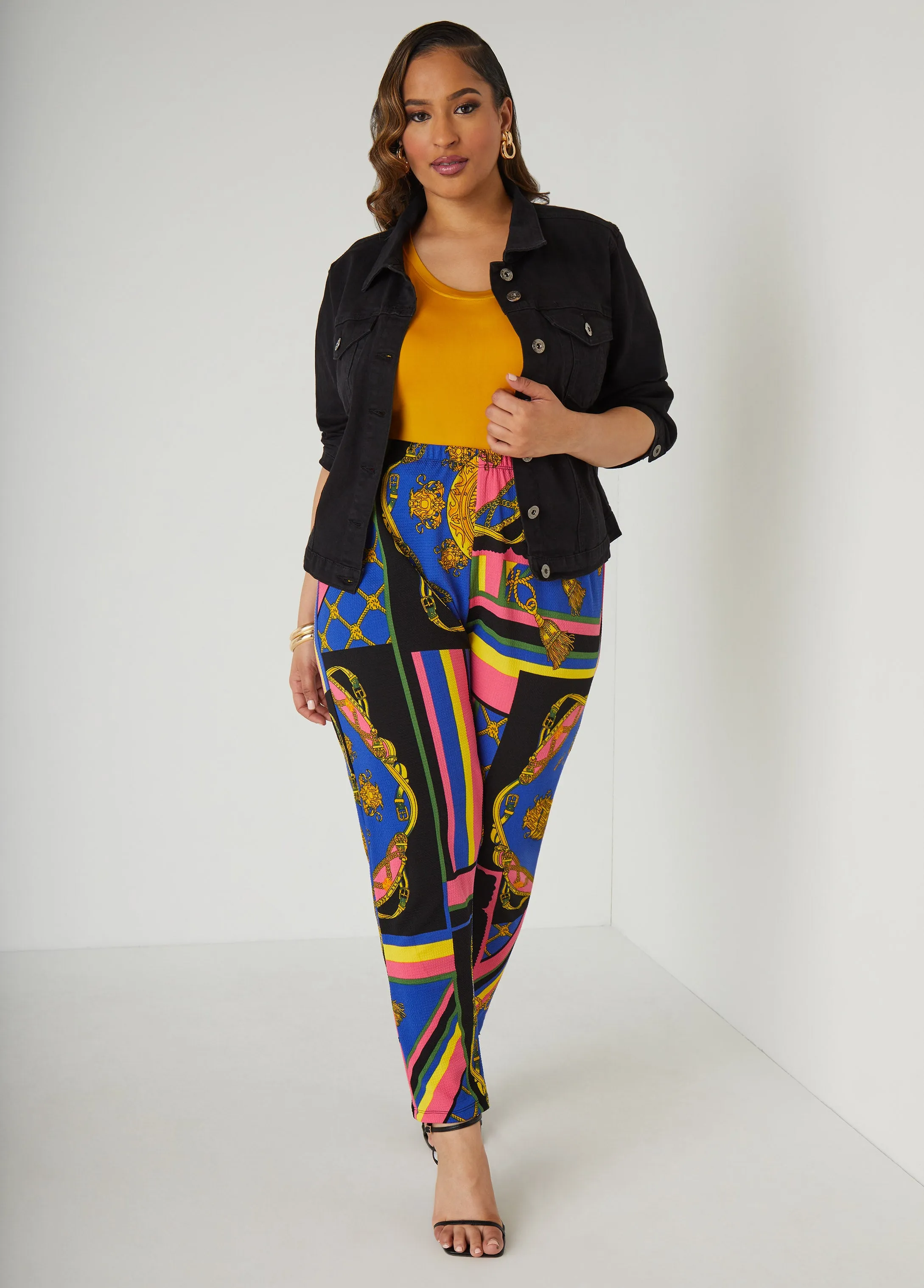 Textured Status Print Leggings sold by Ashley Stewart product image thumbnail 3