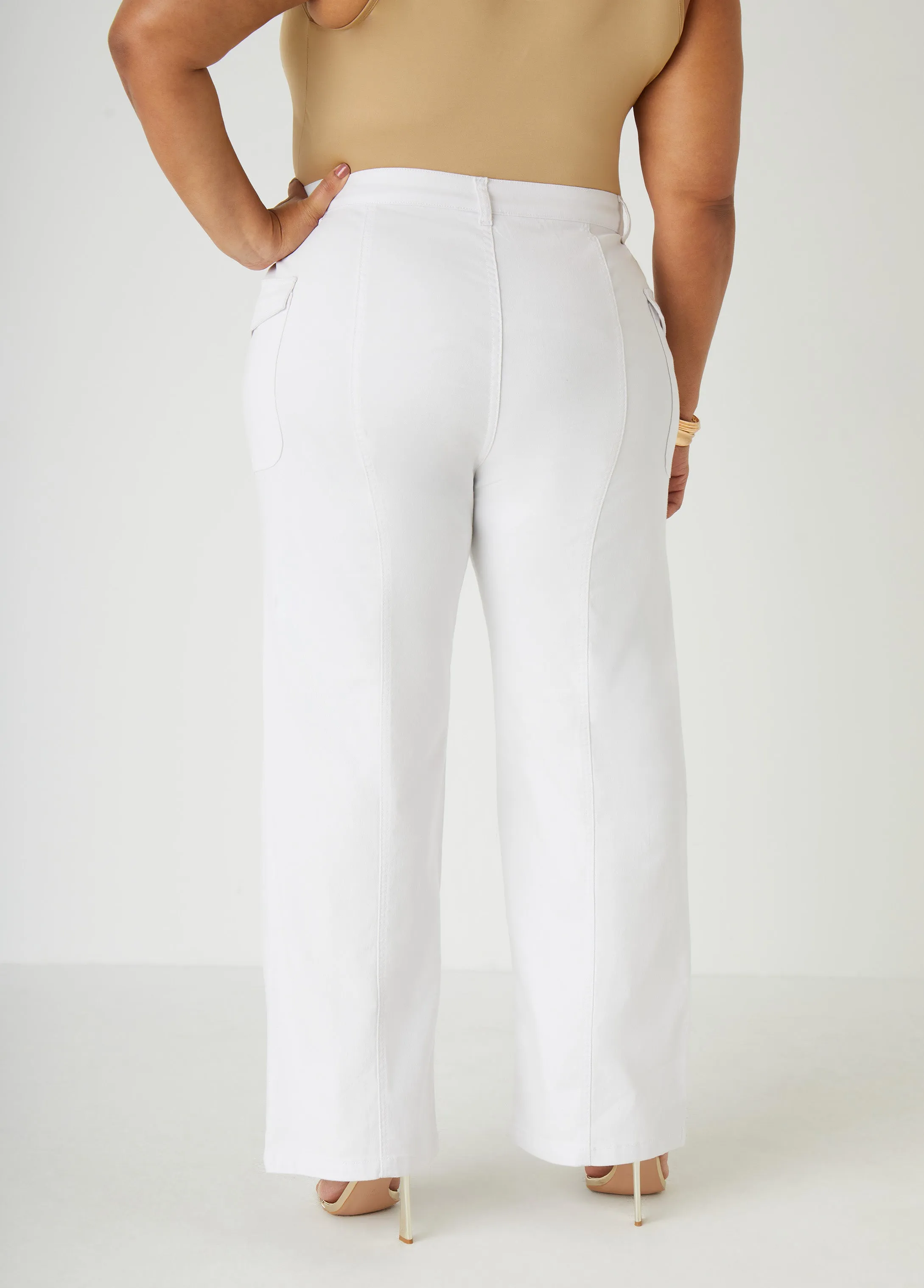 High Rise Cargo Jeans sold by Ashley Stewart product image thumbnail 2
