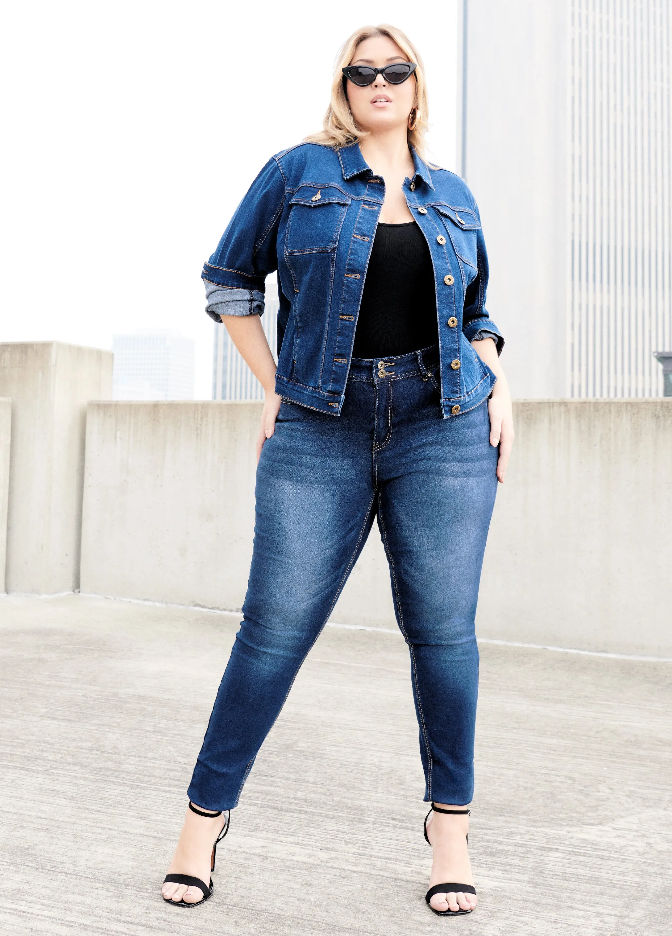 Dark Wash Fearless Skinny Jeans sold by Ashley Stewart