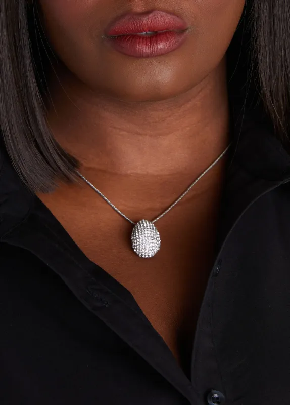 Pave Crystal Teardrop Necklace sold by Ashley Stewart