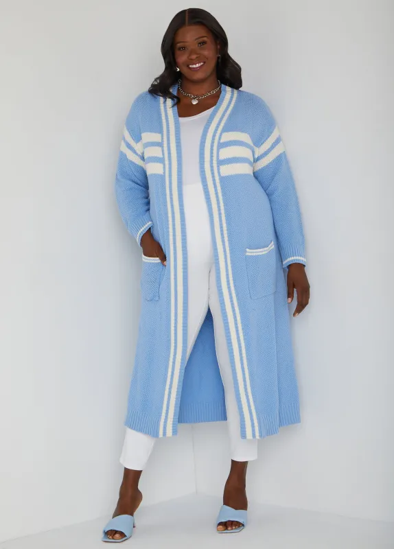Open Front Striped Cardigan sold by Ashley Stewart