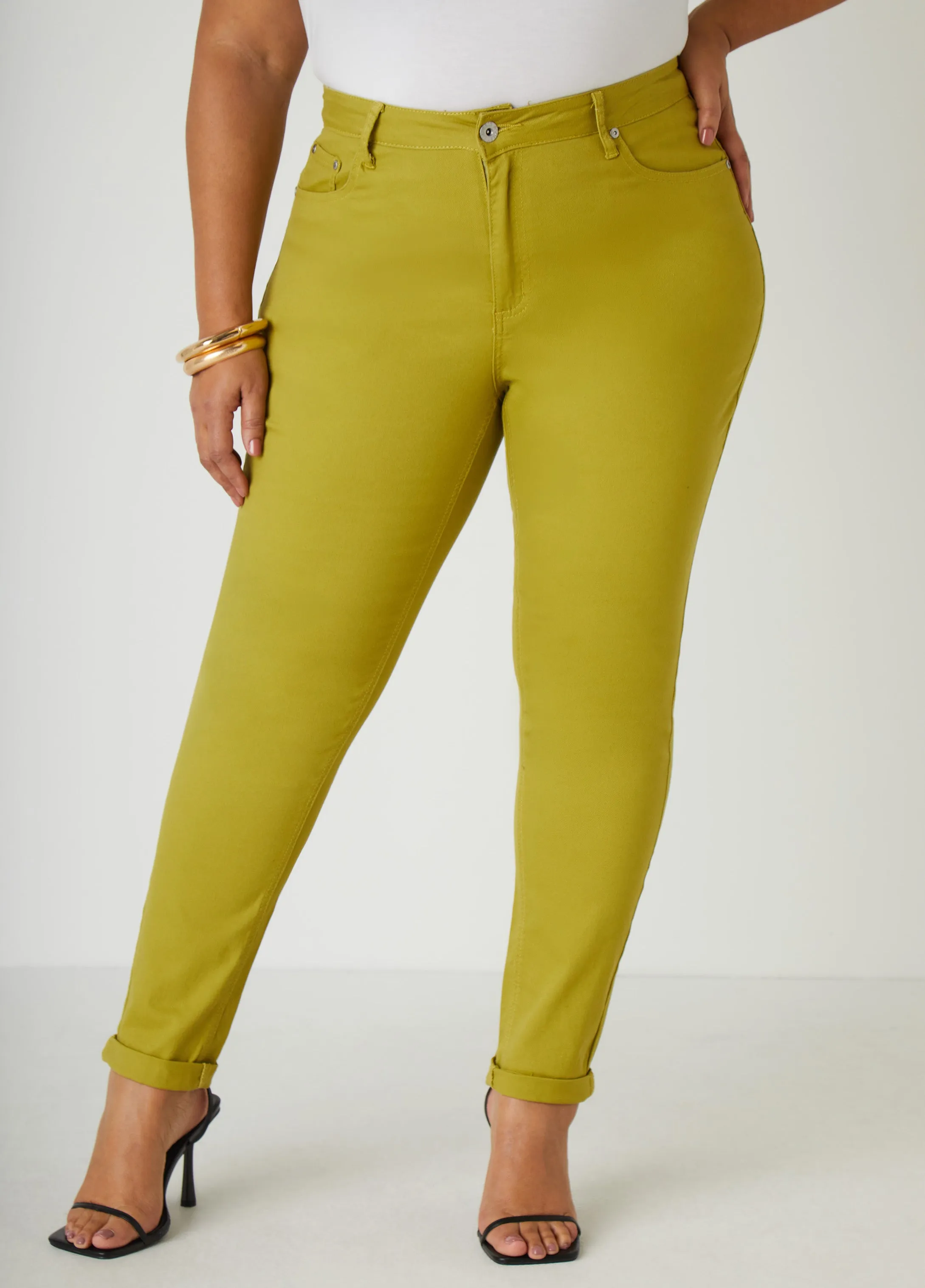 Cuffed Mid Rise Jeggings sold by Ashley Stewart product image thumbnail 3