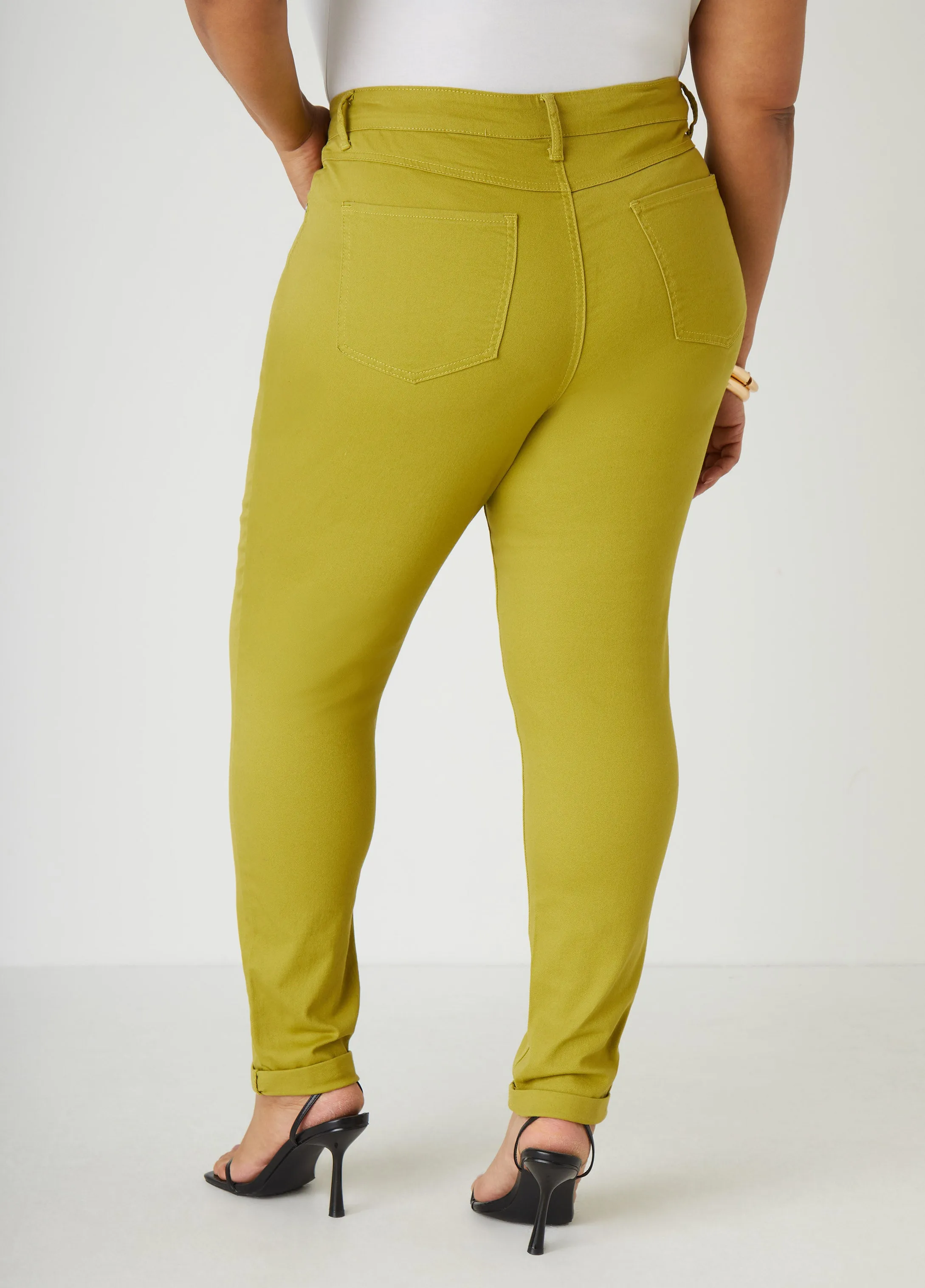 Cuffed Mid Rise Jeggings sold by Ashley Stewart product image thumbnail 2