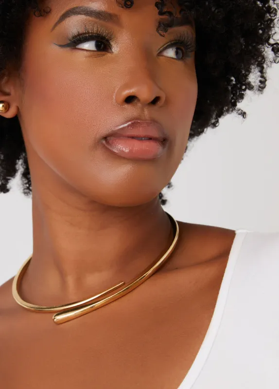 Gold Tone Hinge Collar Set sold by Ashley Stewart