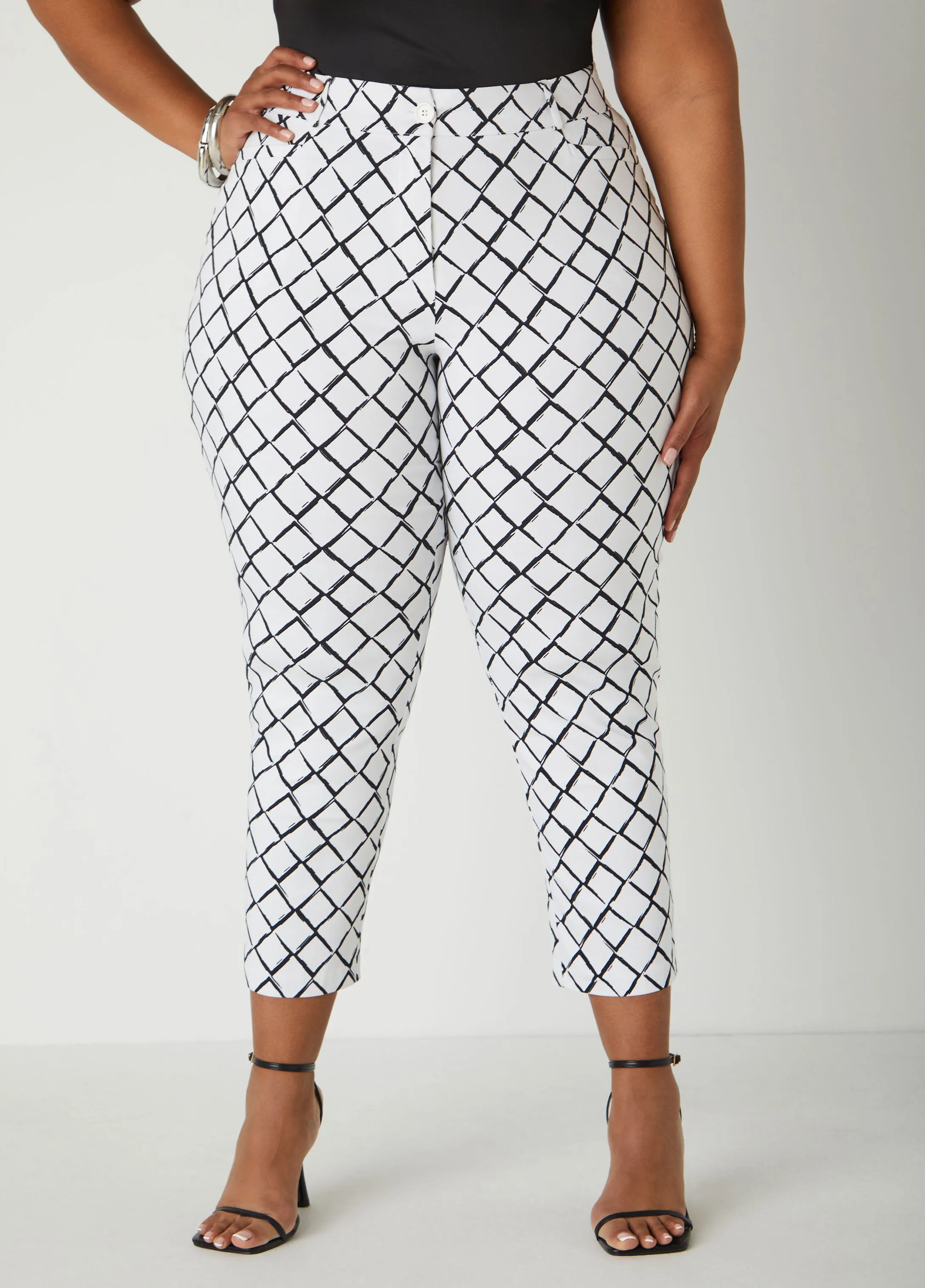 Millennium Checked Ankle Pants sold by Ashley Stewart
