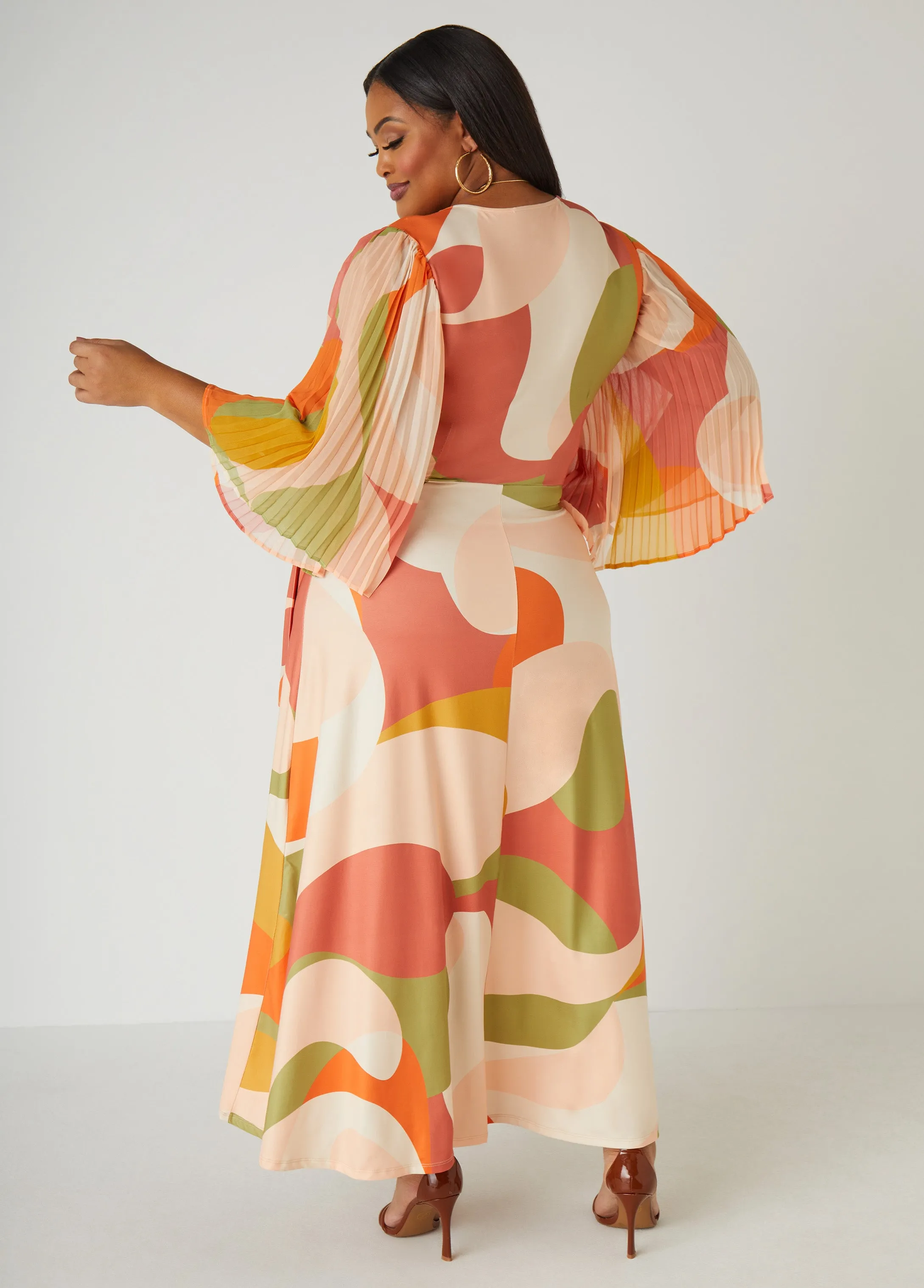 Abstract Print Maxi Wrap Dress sold by Ashley Stewart product image thumbnail 2