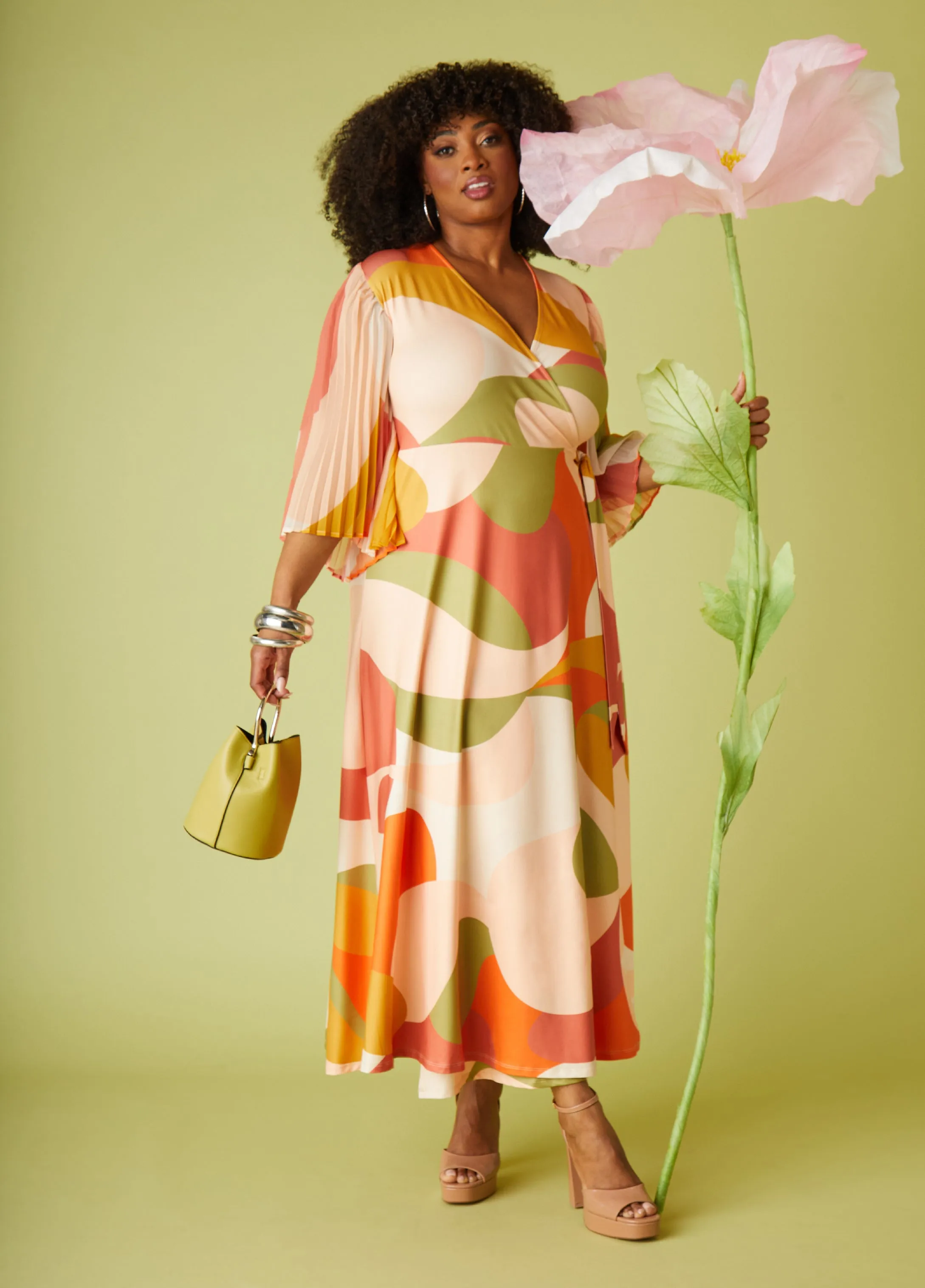 Abstract Print Maxi Wrap Dress sold by Ashley Stewart