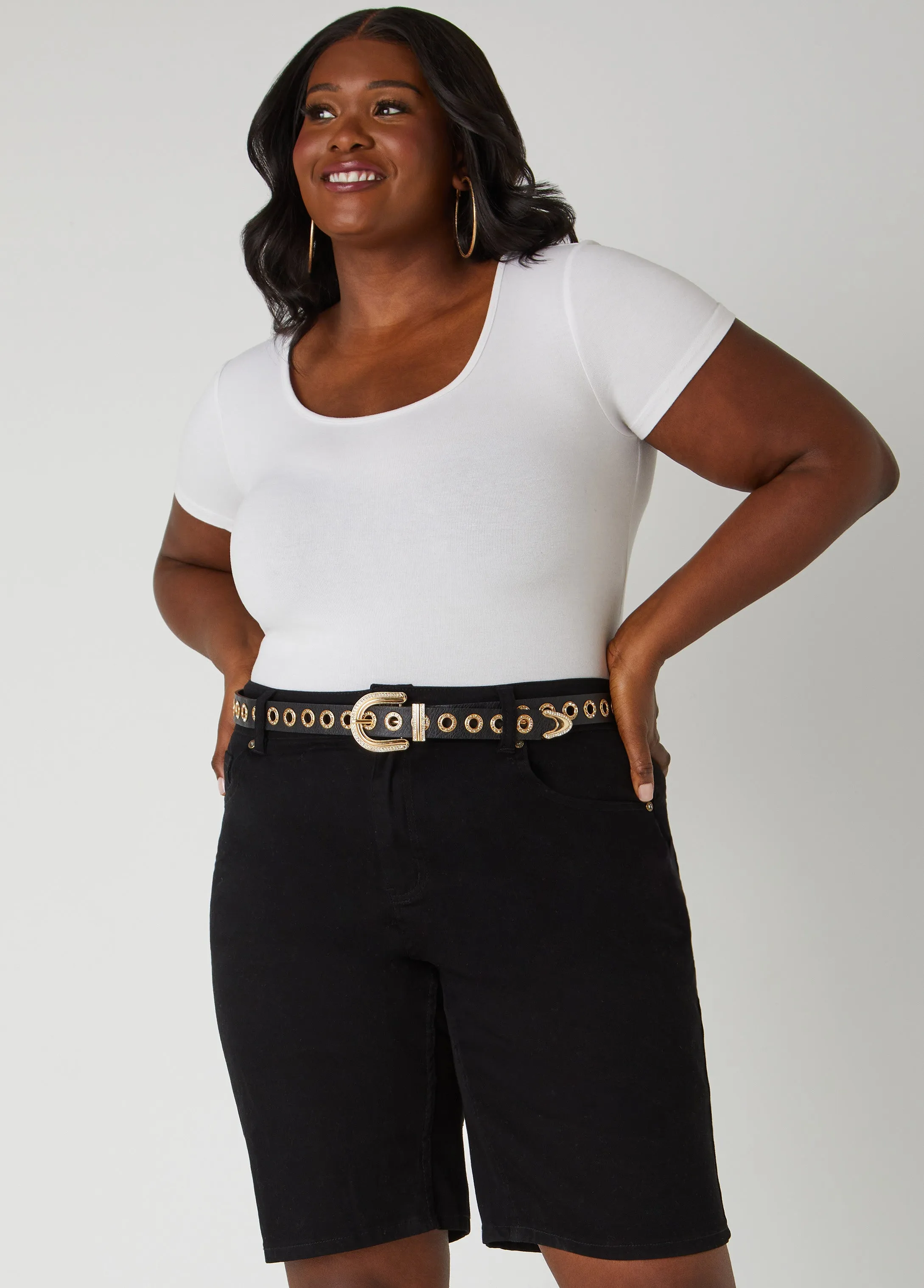 Crystal And Grommet Waist Belt sold by Ashley Stewart