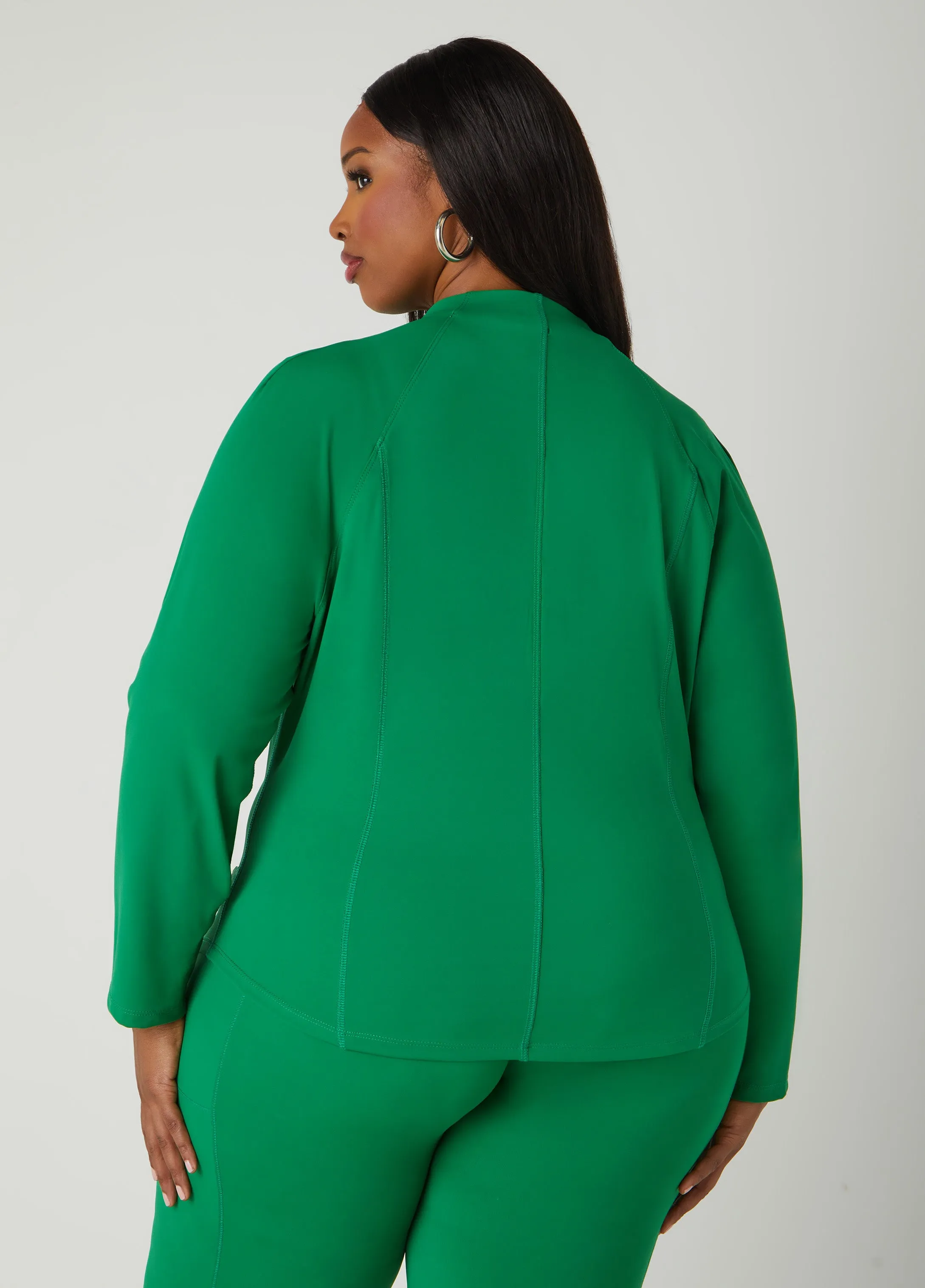 Zip Front Knit Athletic Jacket sold by Ashley Stewart product image thumbnail 2