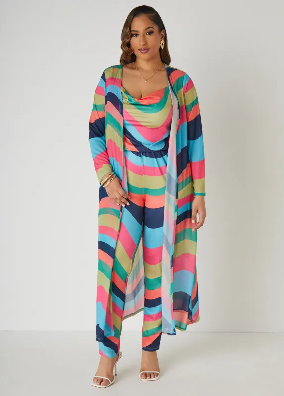 Swirl Print Mesh Duster sold by Ashley Stewart