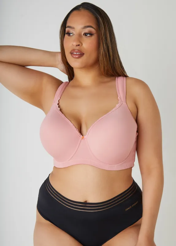 Full Coverage Lace Trim Butterfly Bra sold by Ashley Stewart