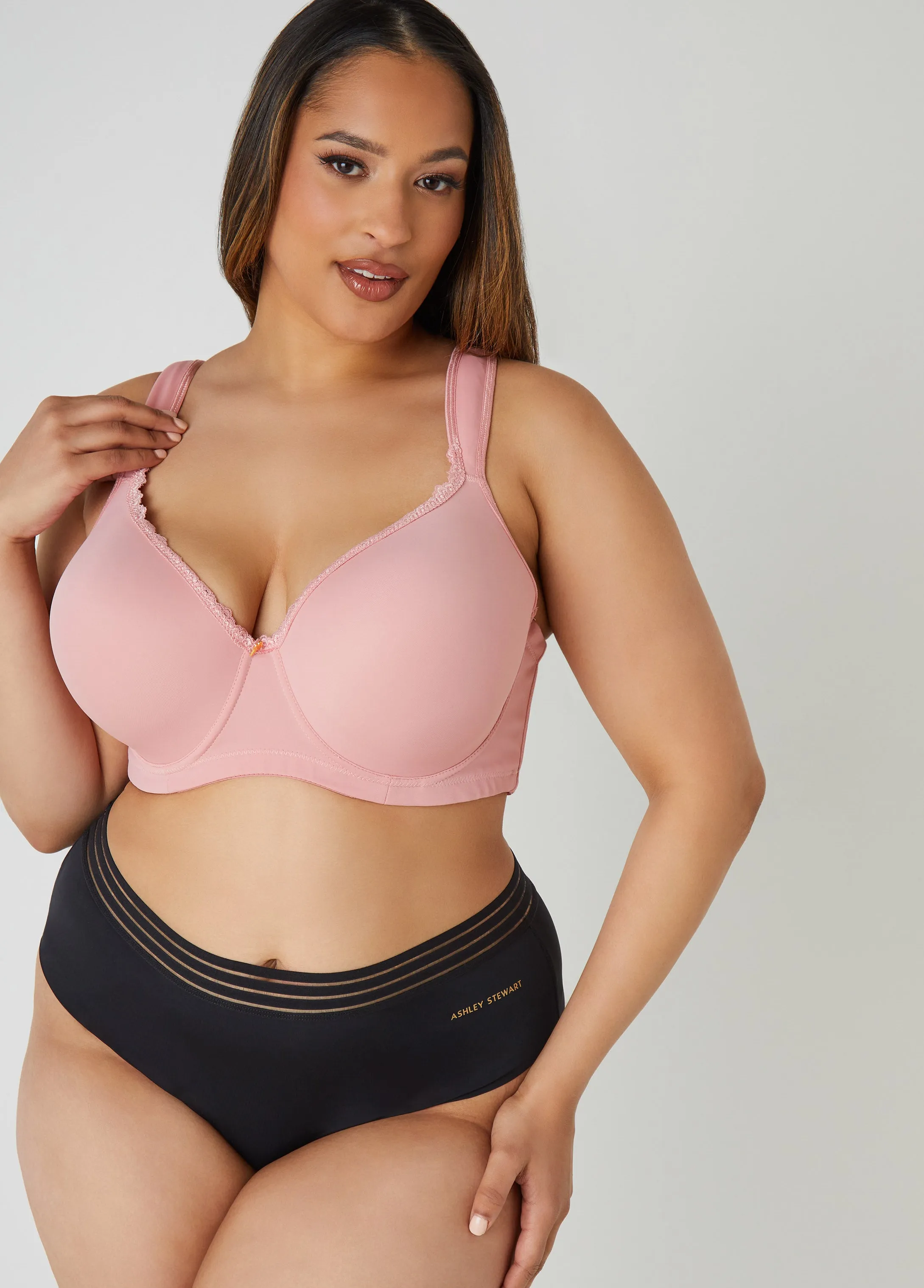 Full Coverage Lace Trim Butterfly Bra sold by Ashley Stewart product image thumbnail 4