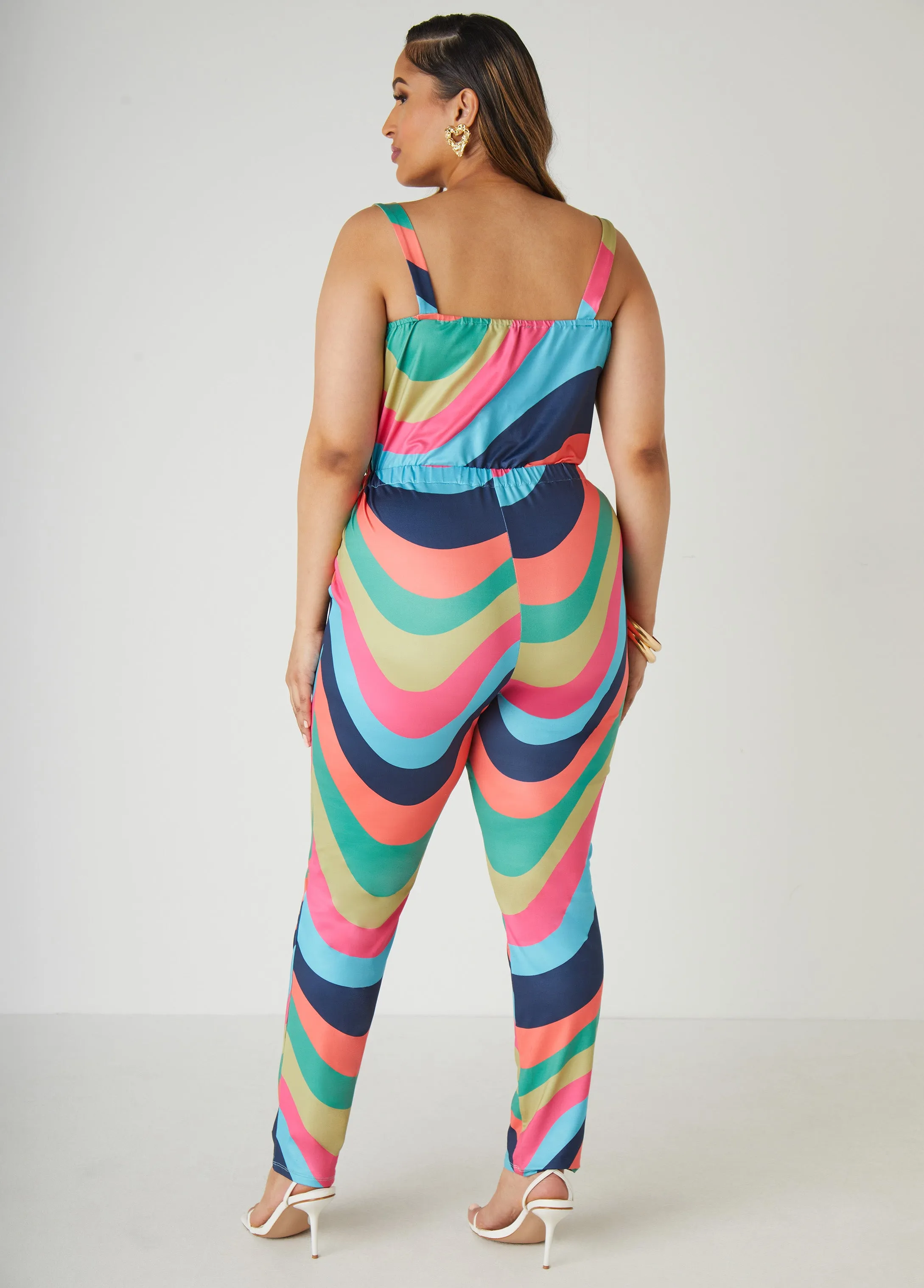 Swirl Print Cowl Neck Catsuit sold by Ashley Stewart product image thumbnail 2
