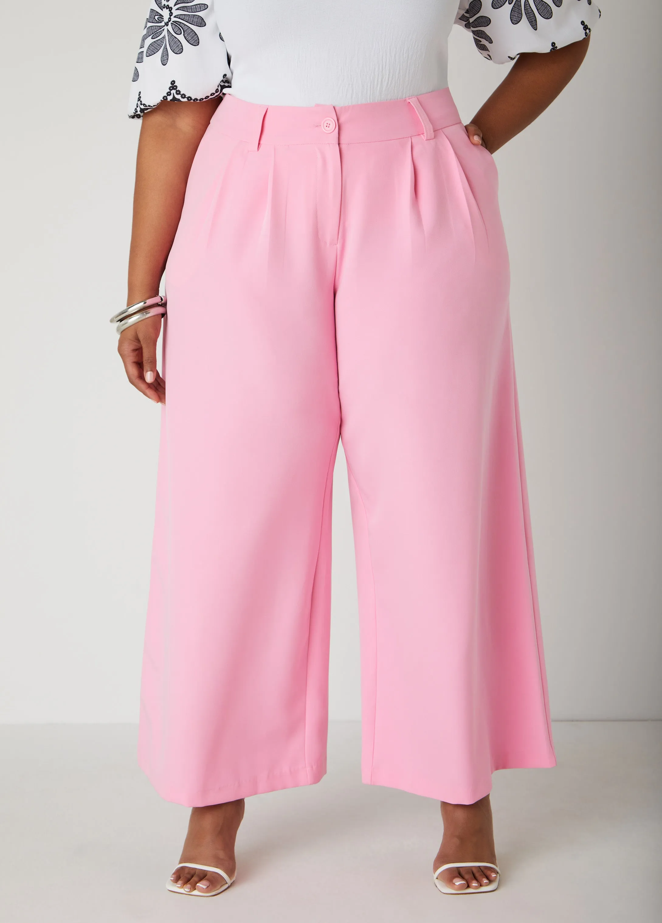 Pleated Wide Leg Trousers sold by Ashley Stewart
