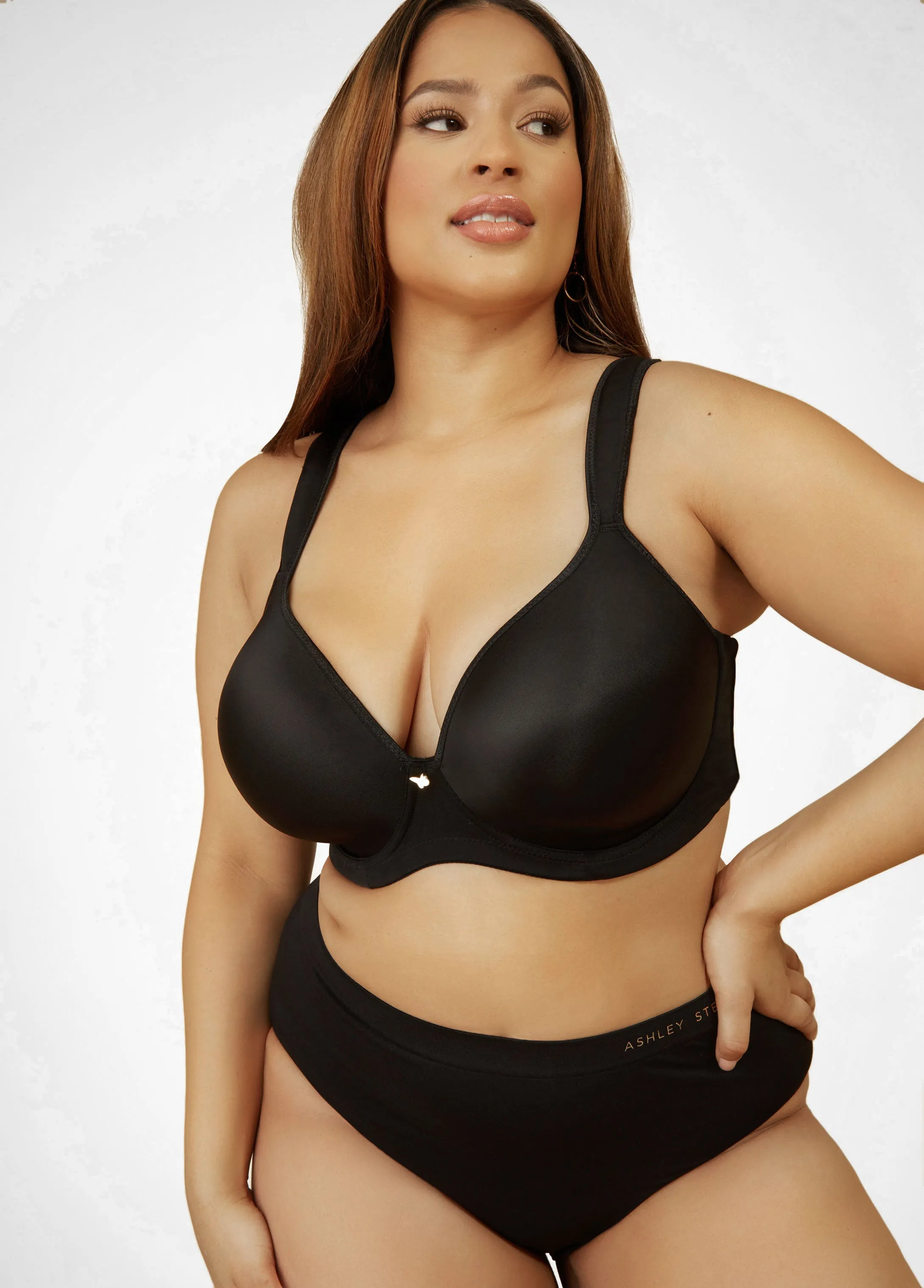 Smoothing Plunge Butterfly Bra sold by Ashley Stewart product image thumbnail 3