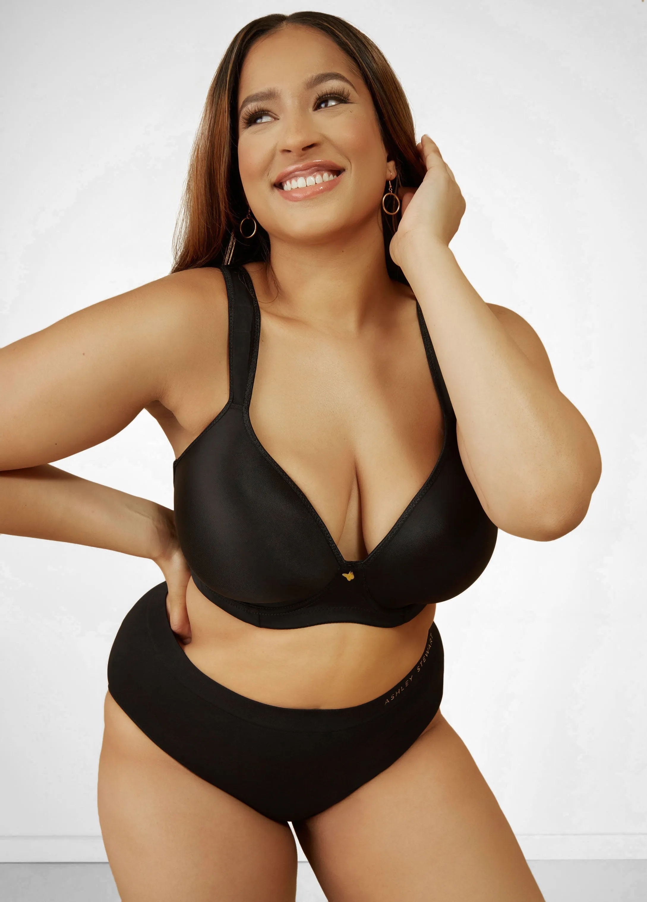 Smoothing Plunge Butterfly Bra sold by Ashley Stewart